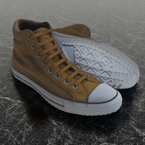 CONVERSE 3D SHOES - BROWN Low-poly 3D model