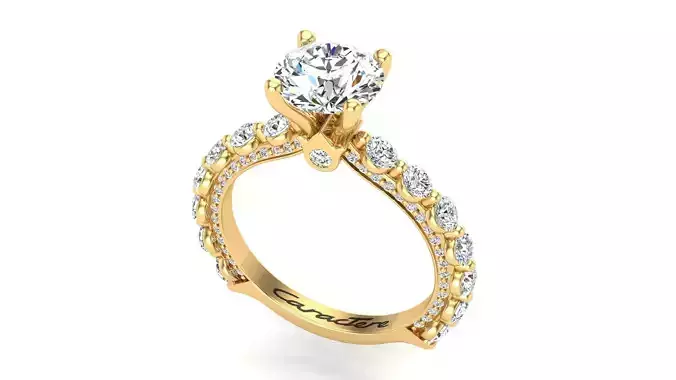 Engagement Ring With Round Stones