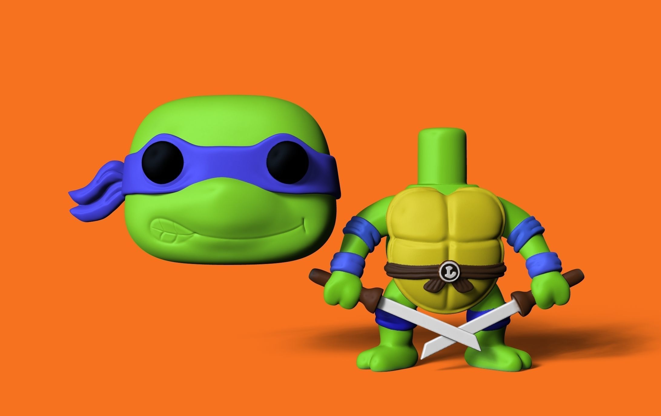 Leonardo Funko pop 3D print model_3