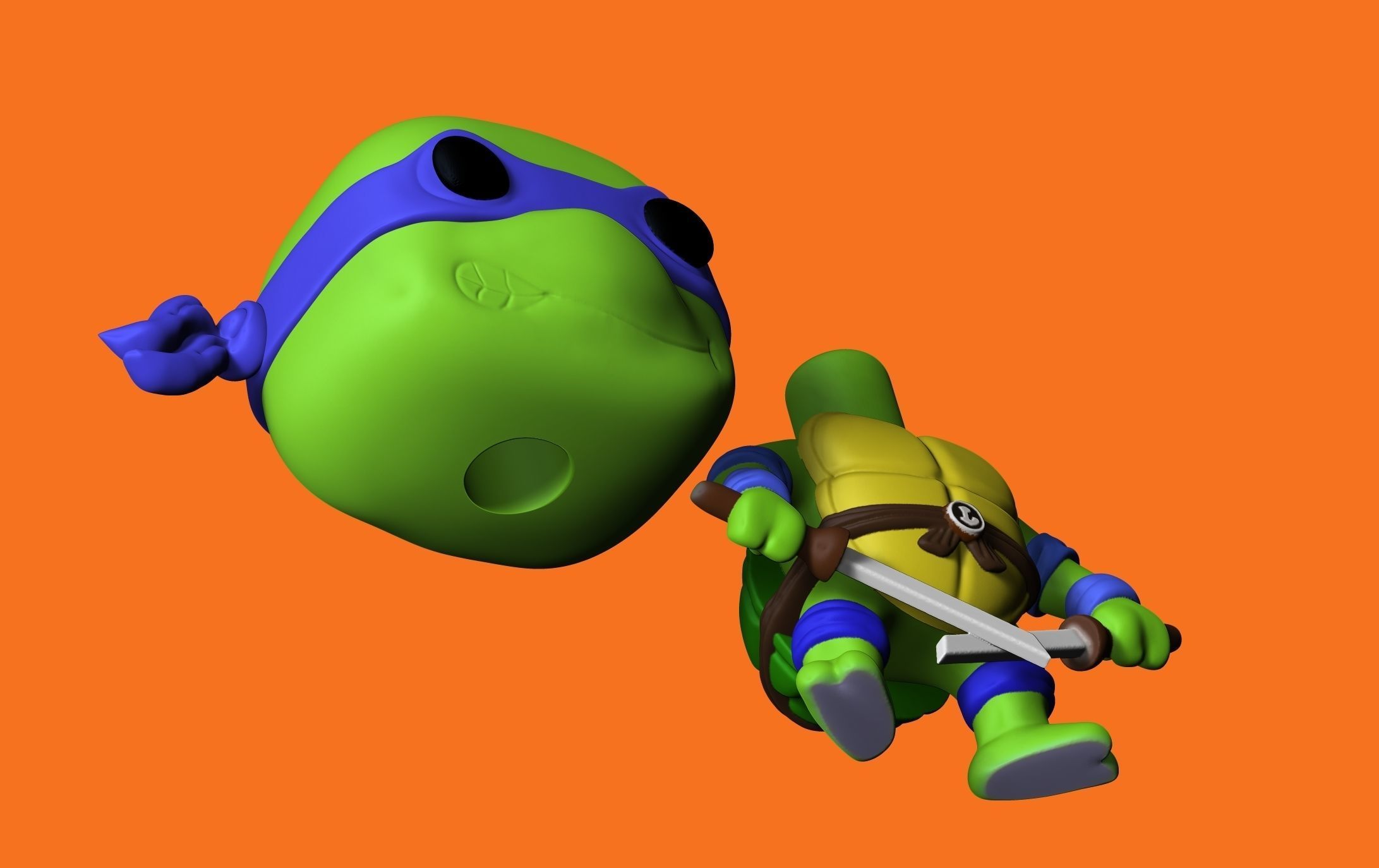 Leonardo Funko pop 3D print model_1