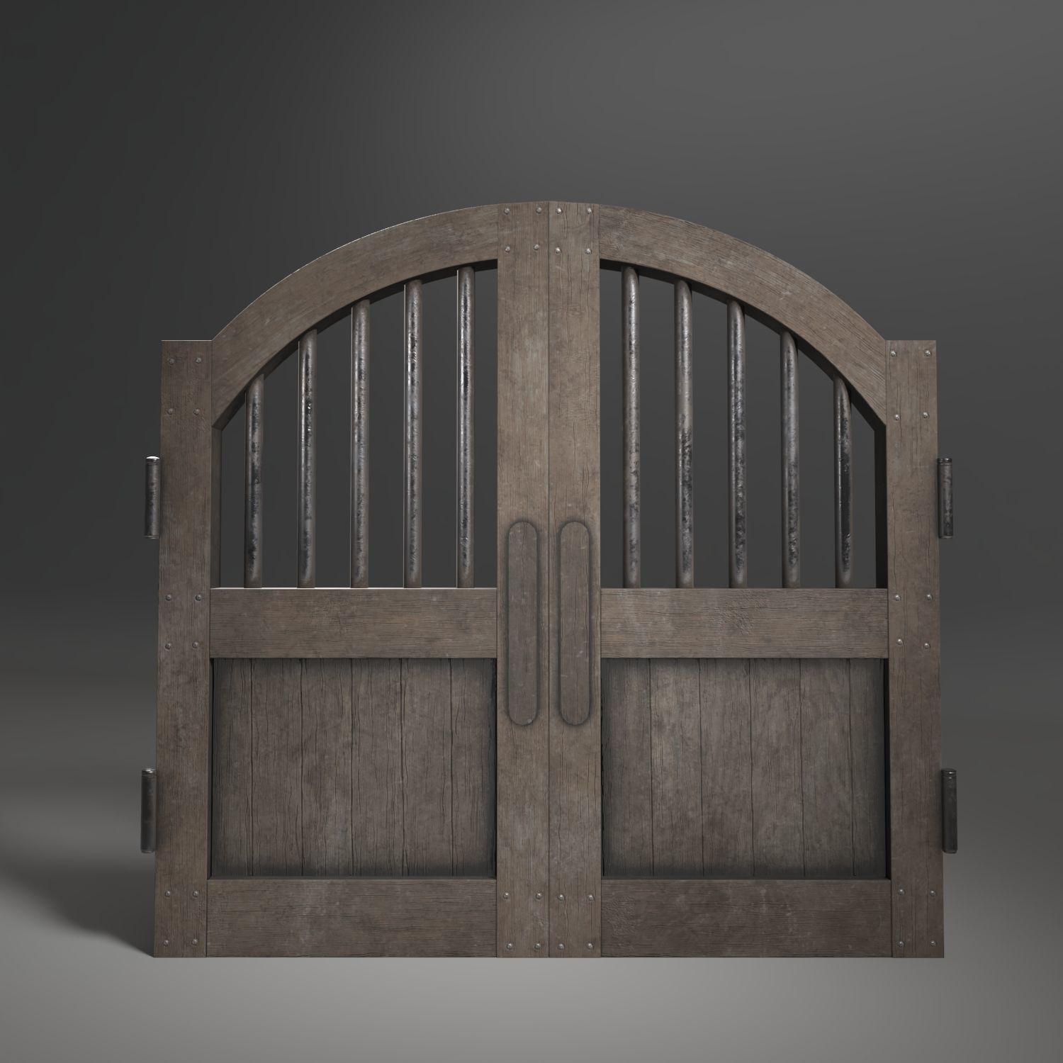 Old Western Door Free low-poly 3D model_1