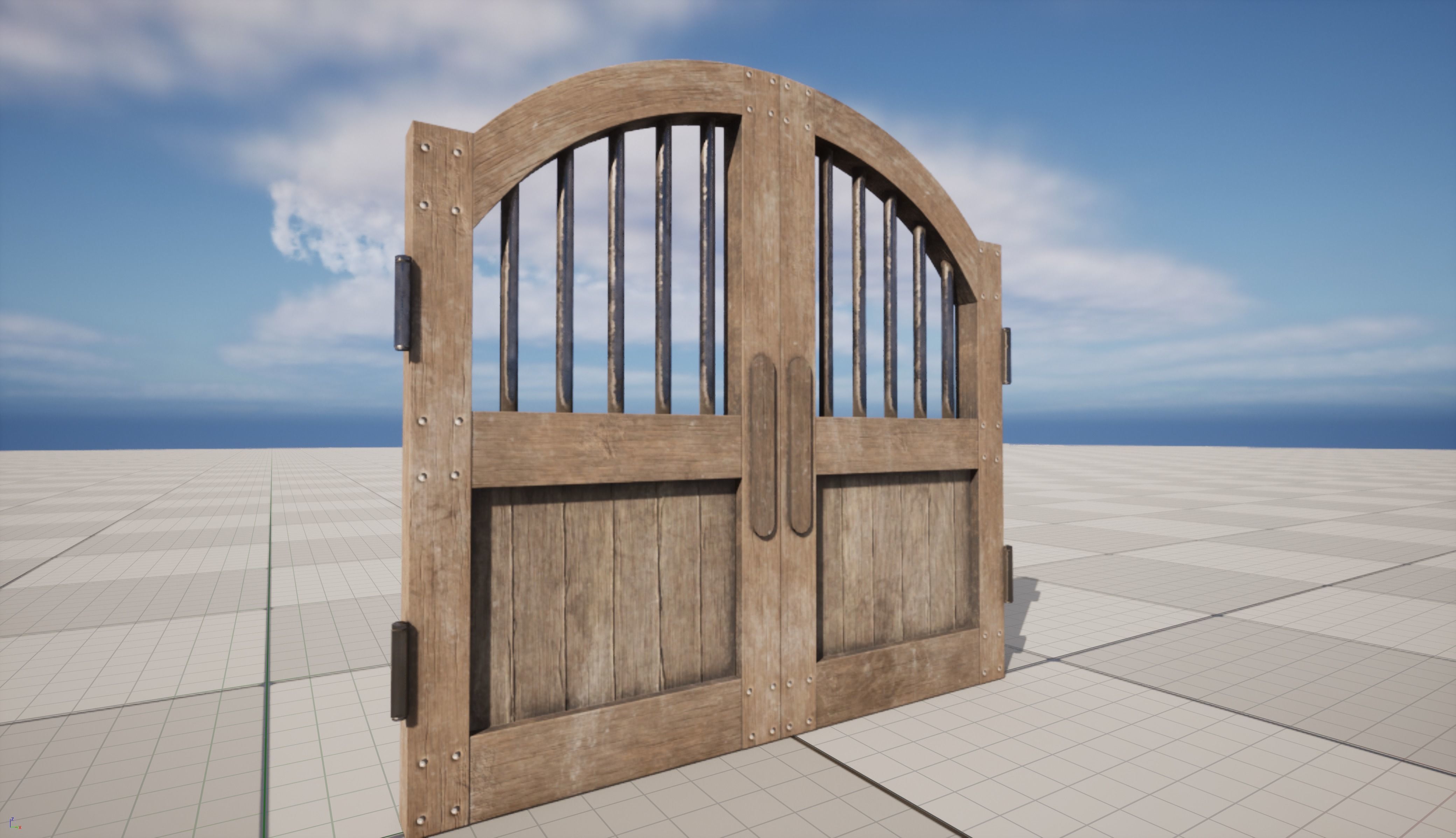 Old Western Door Free low-poly 3D model_2