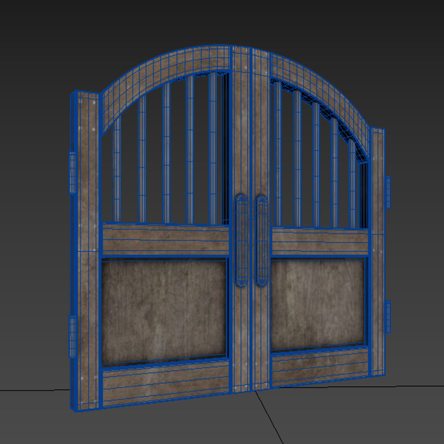 Old Western Door Free low-poly 3D model_7