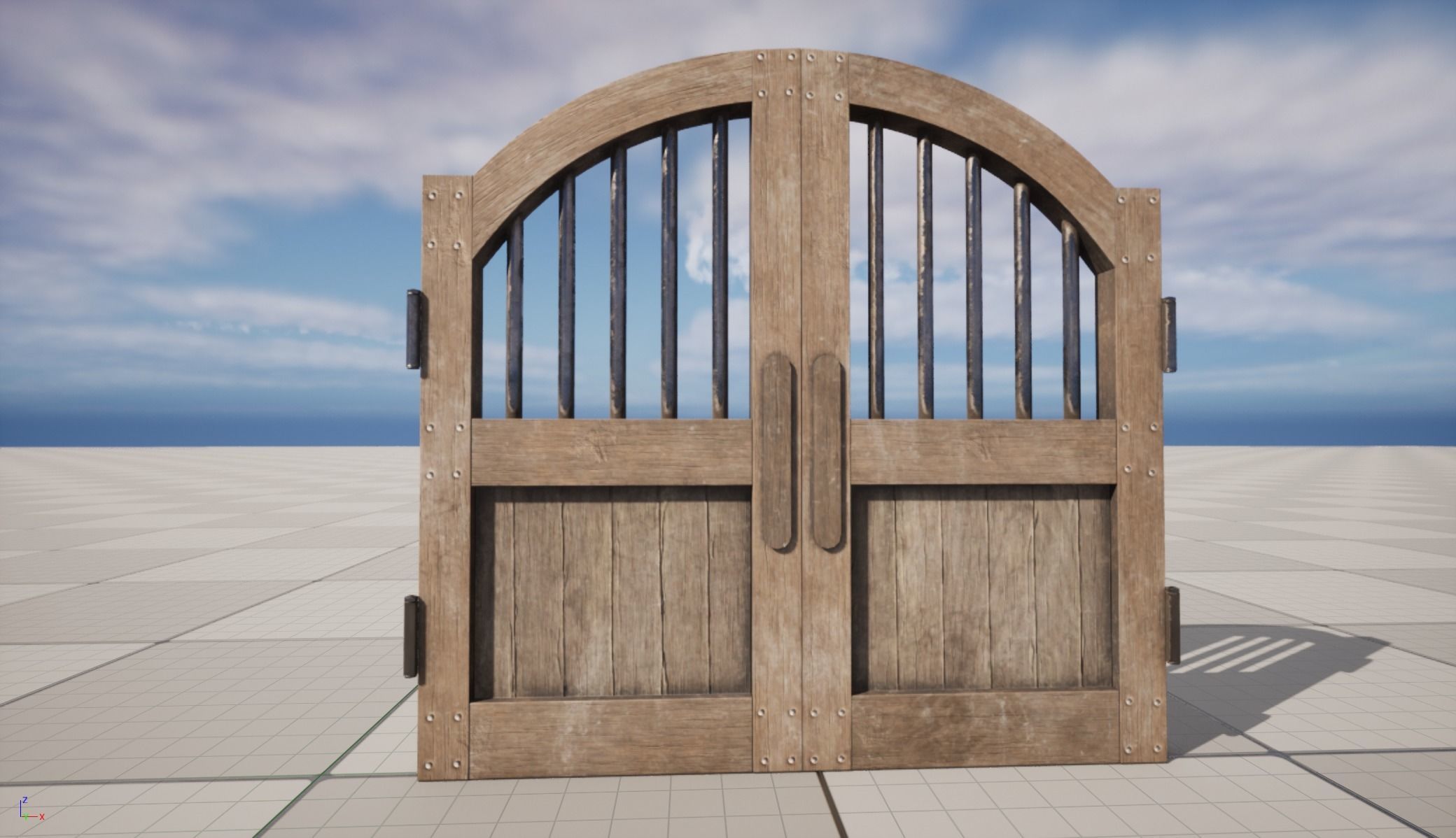 Old Western Door Free low-poly 3D model_3