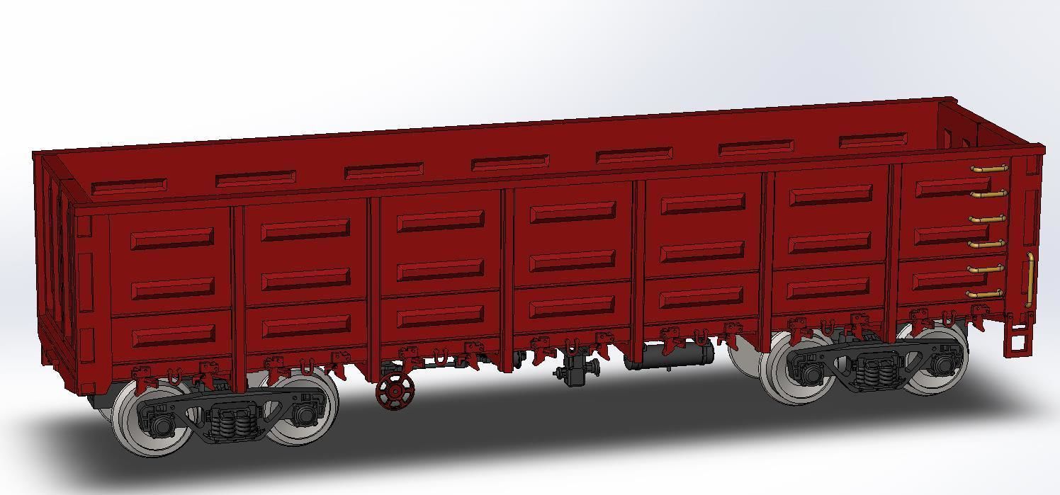 Open wagon model 12-757 scale 1 to 87 3D print model_1