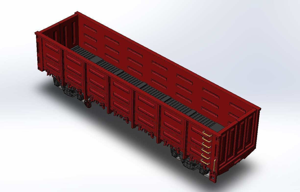 Open wagon model 12-757 scale 1 to 87 3D print model_2