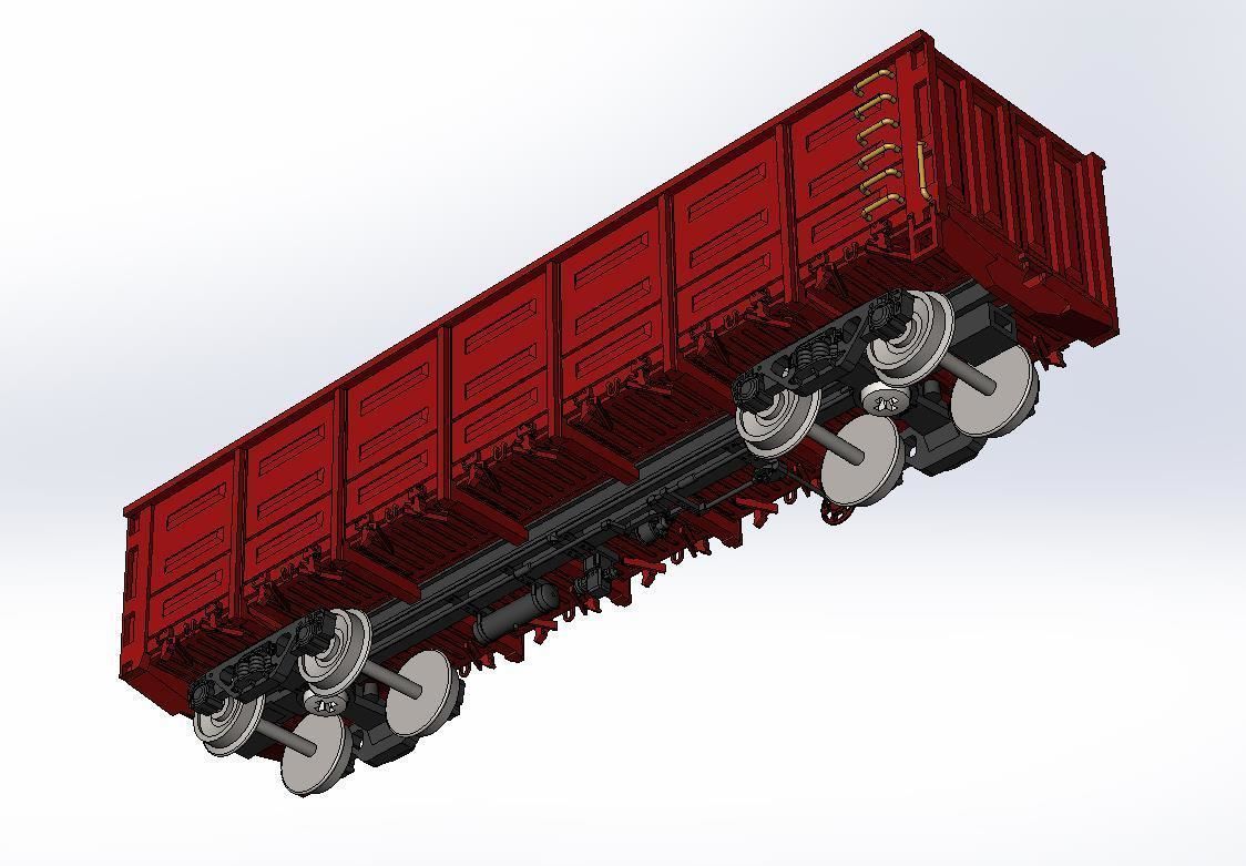 Open wagon model 12-757 scale 1 to 87 3D print model_3