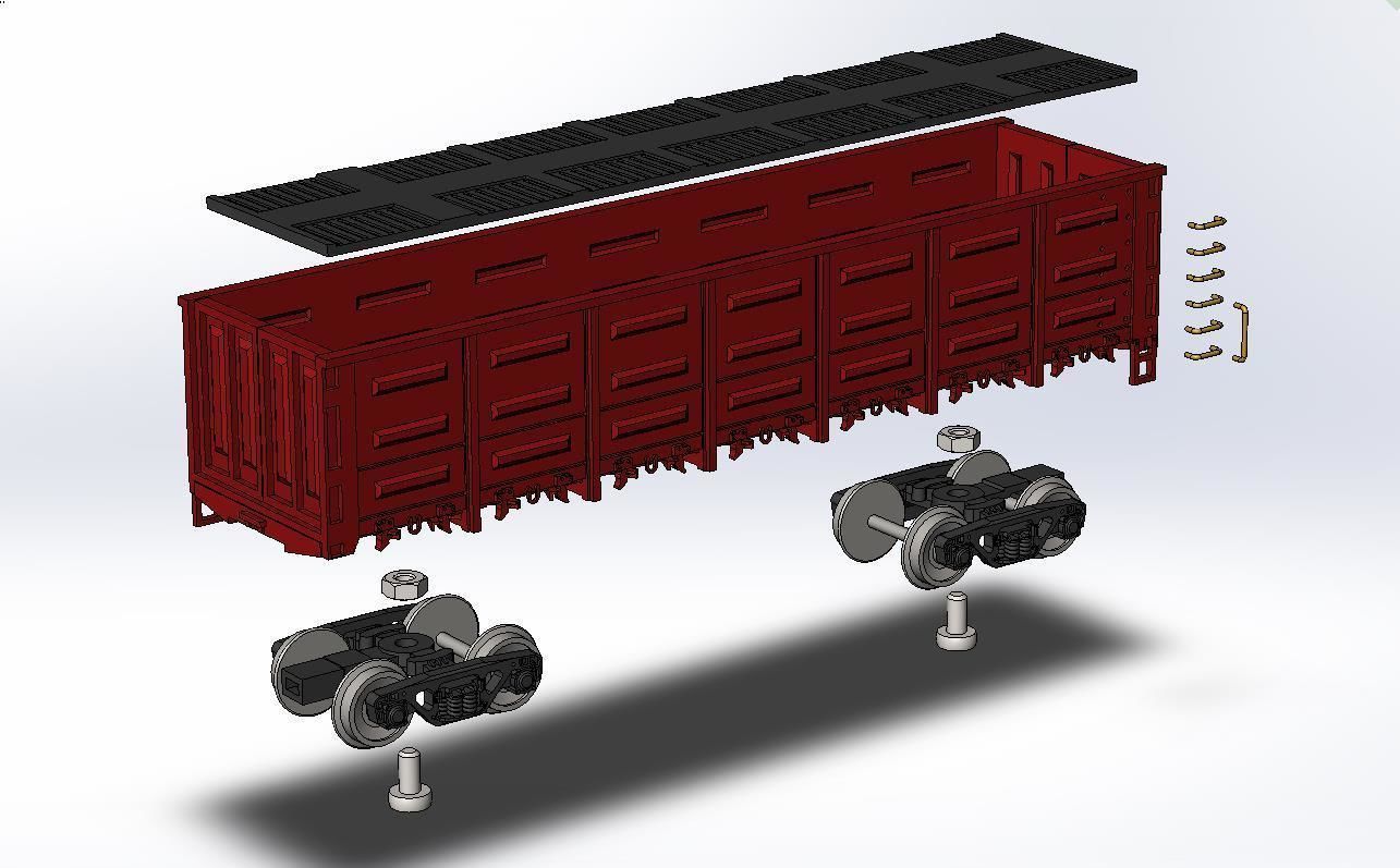 Open wagon model 12-757 scale 1 to 87 3D print model_6