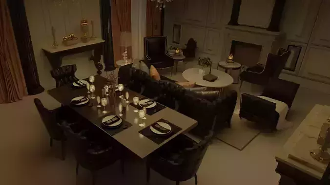 classic  Living Room 3D  V 1