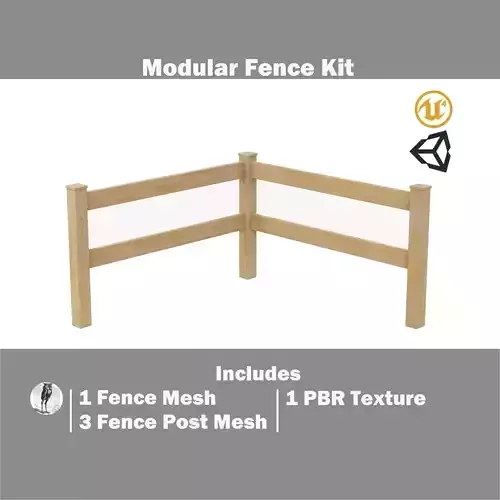 Modular Fence Kit Pack - 2-Rail Estate Fence