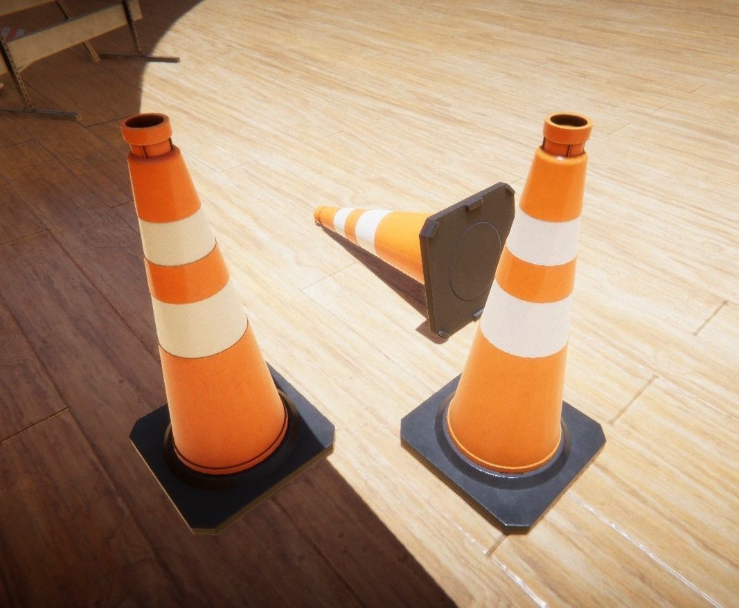 Traffic Cone Low-poly 3D model_13