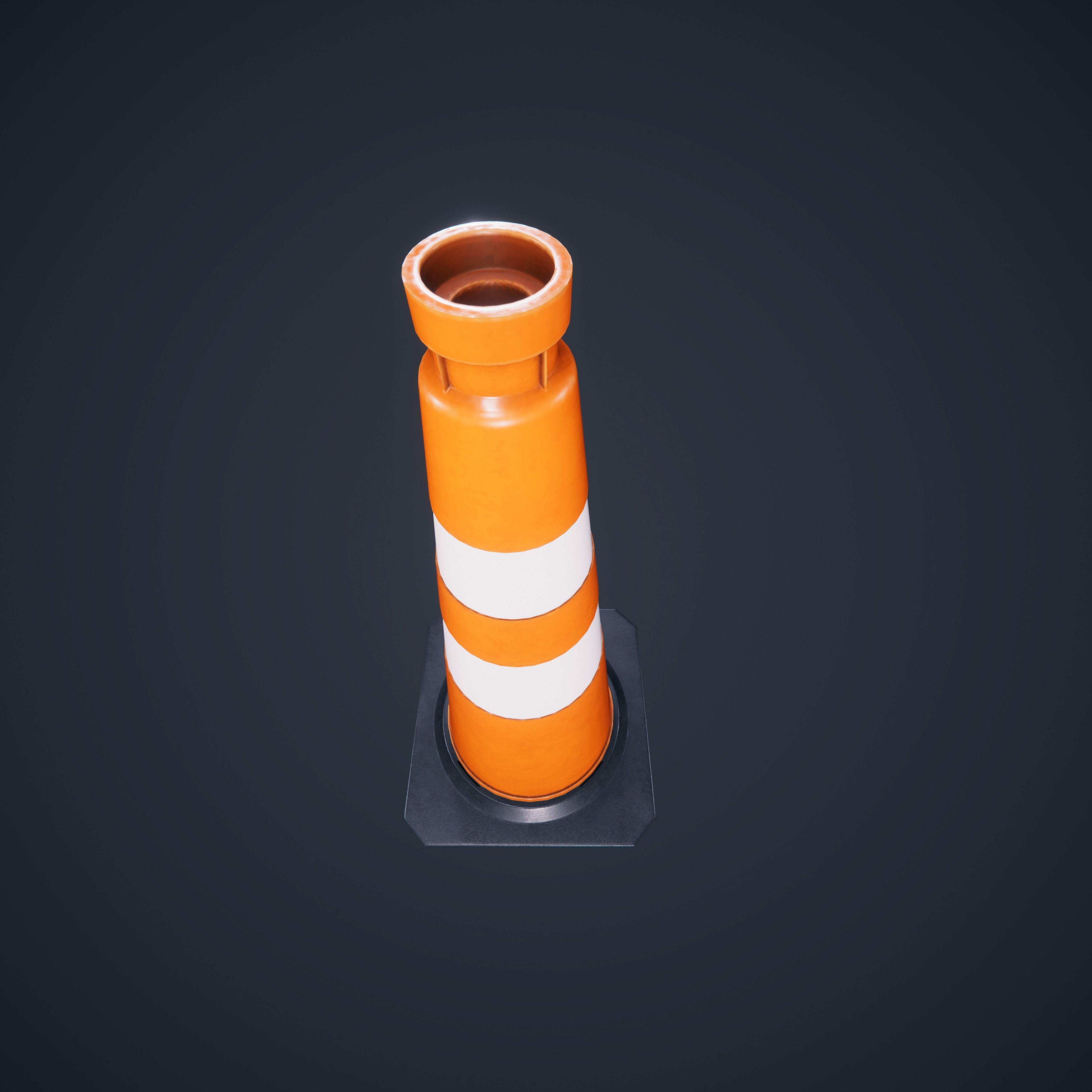 Traffic Cone Low-poly 3D model_7
