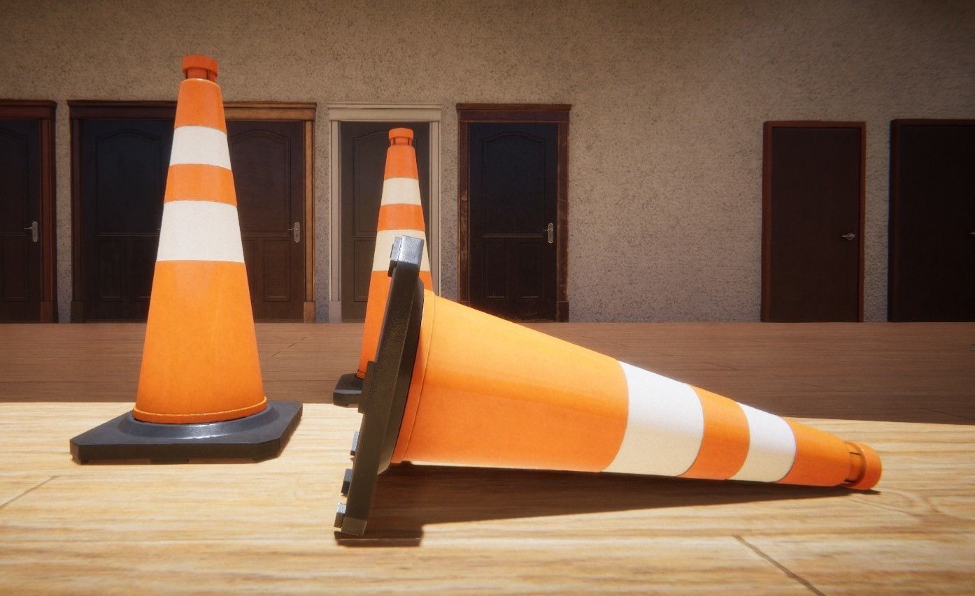 Traffic Cone Low-poly 3D model_12