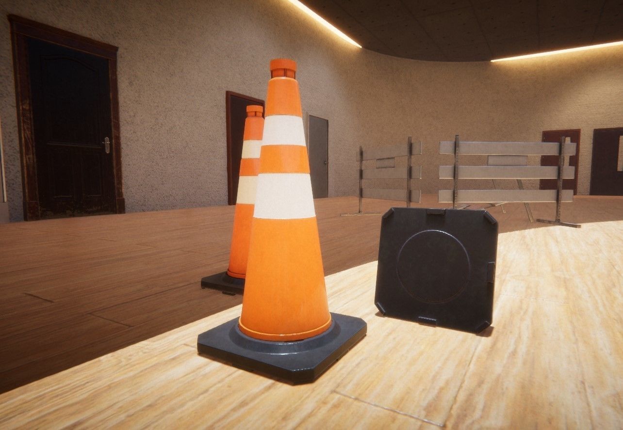 Traffic Cone Low-poly 3D model_15