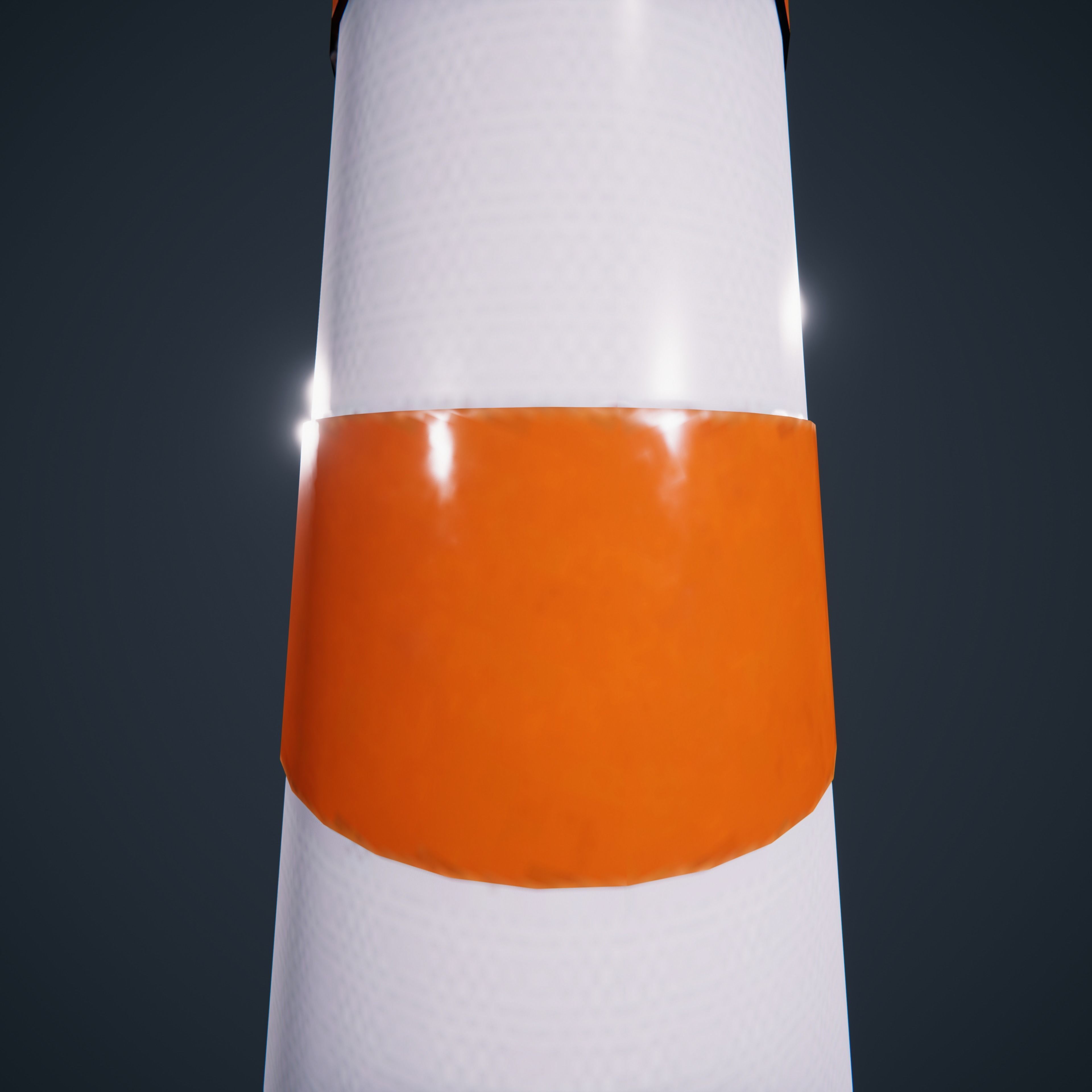 Traffic Cone Low-poly 3D model_9
