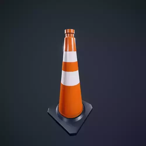 Traffic Cone Low-poly 3D model