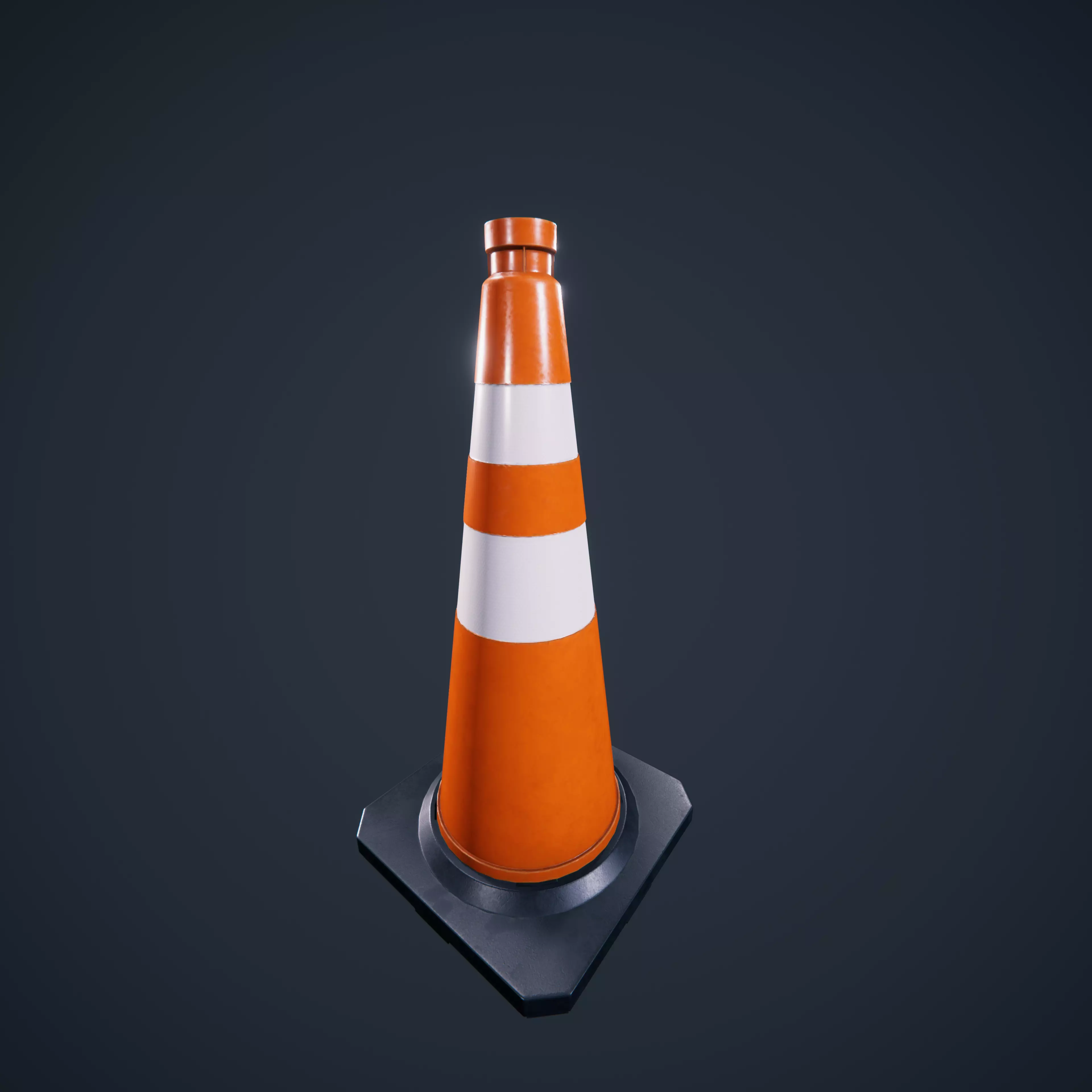 Traffic Cone Low-poly 3D model_0