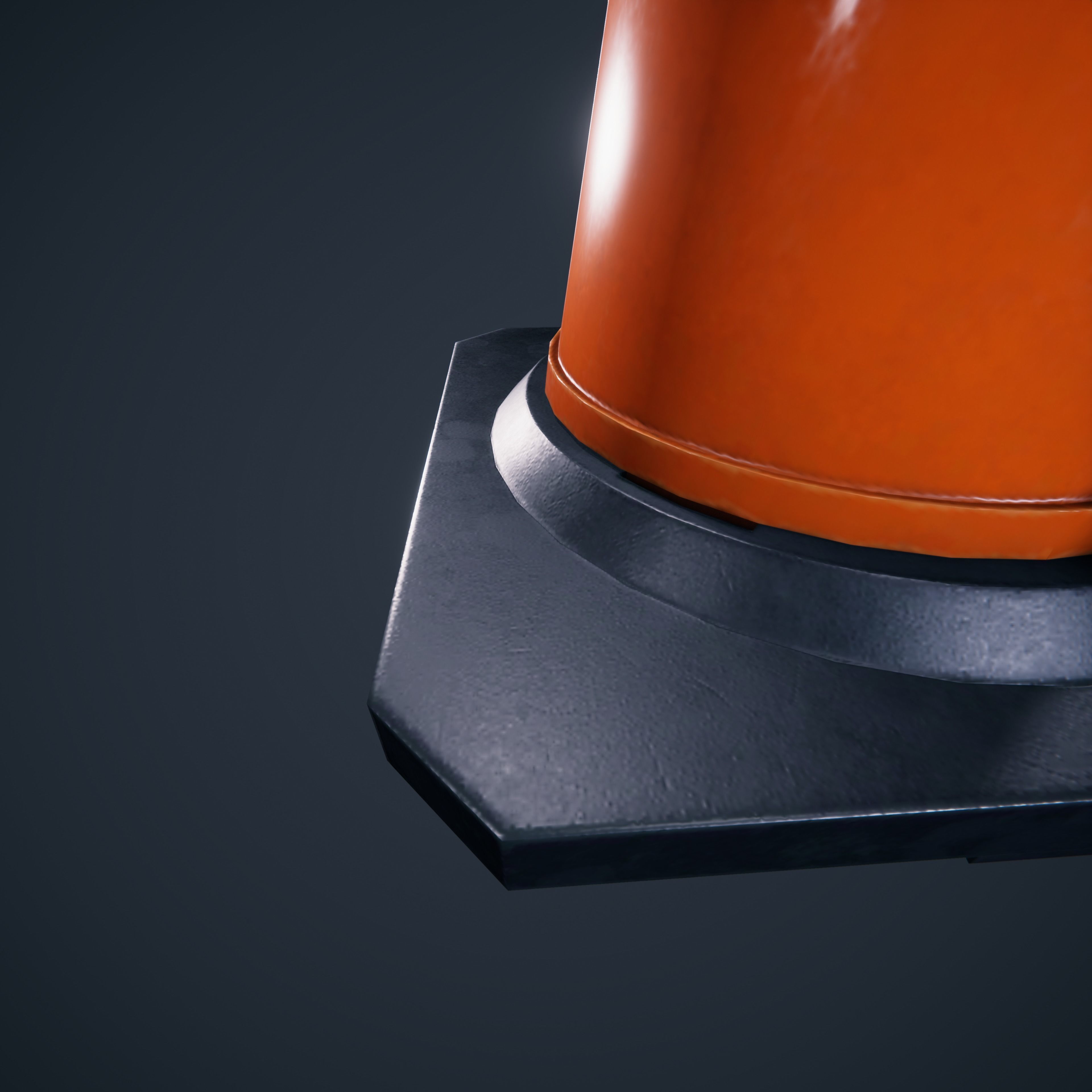 Traffic Cone Low-poly 3D model_10