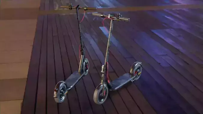 Xiaomi Mi 4 electric scooter scratched Low-poly 3D model