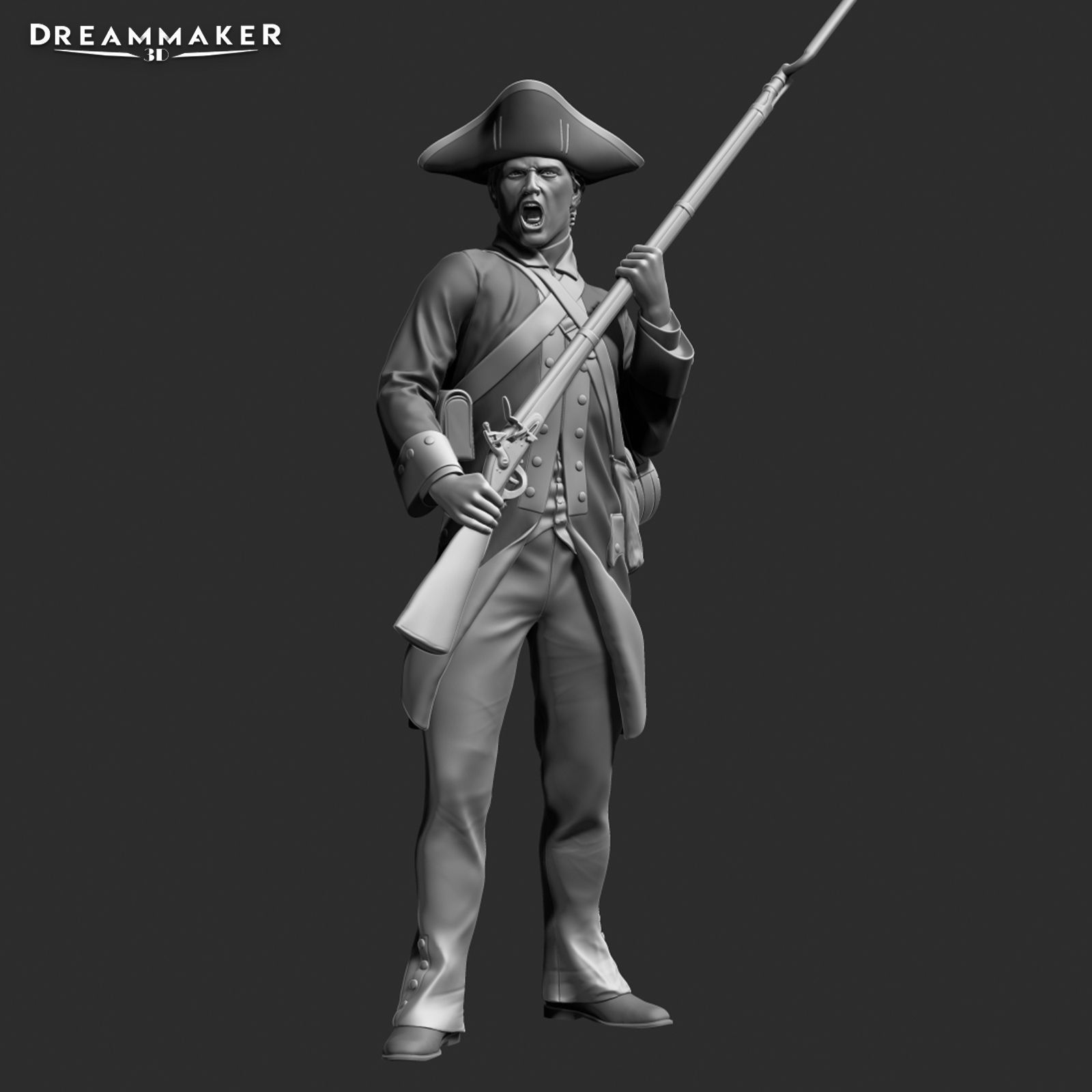 Revolutionary War soldier 3D print model_16