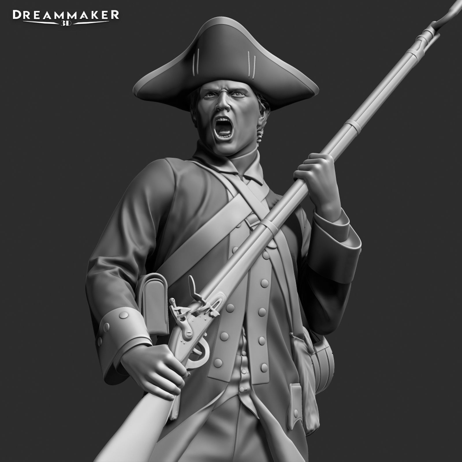 Revolutionary War soldier 3D print model_19