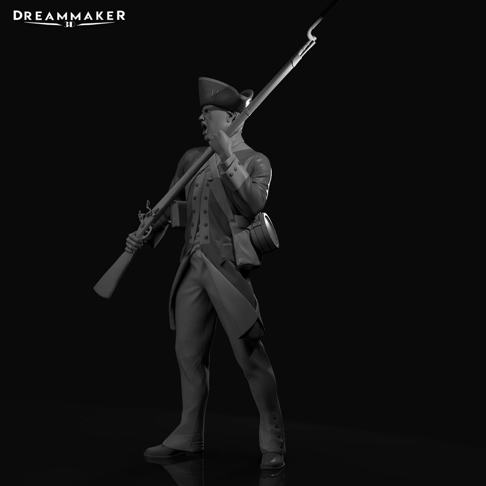 Revolutionary War soldier 3D print model_10