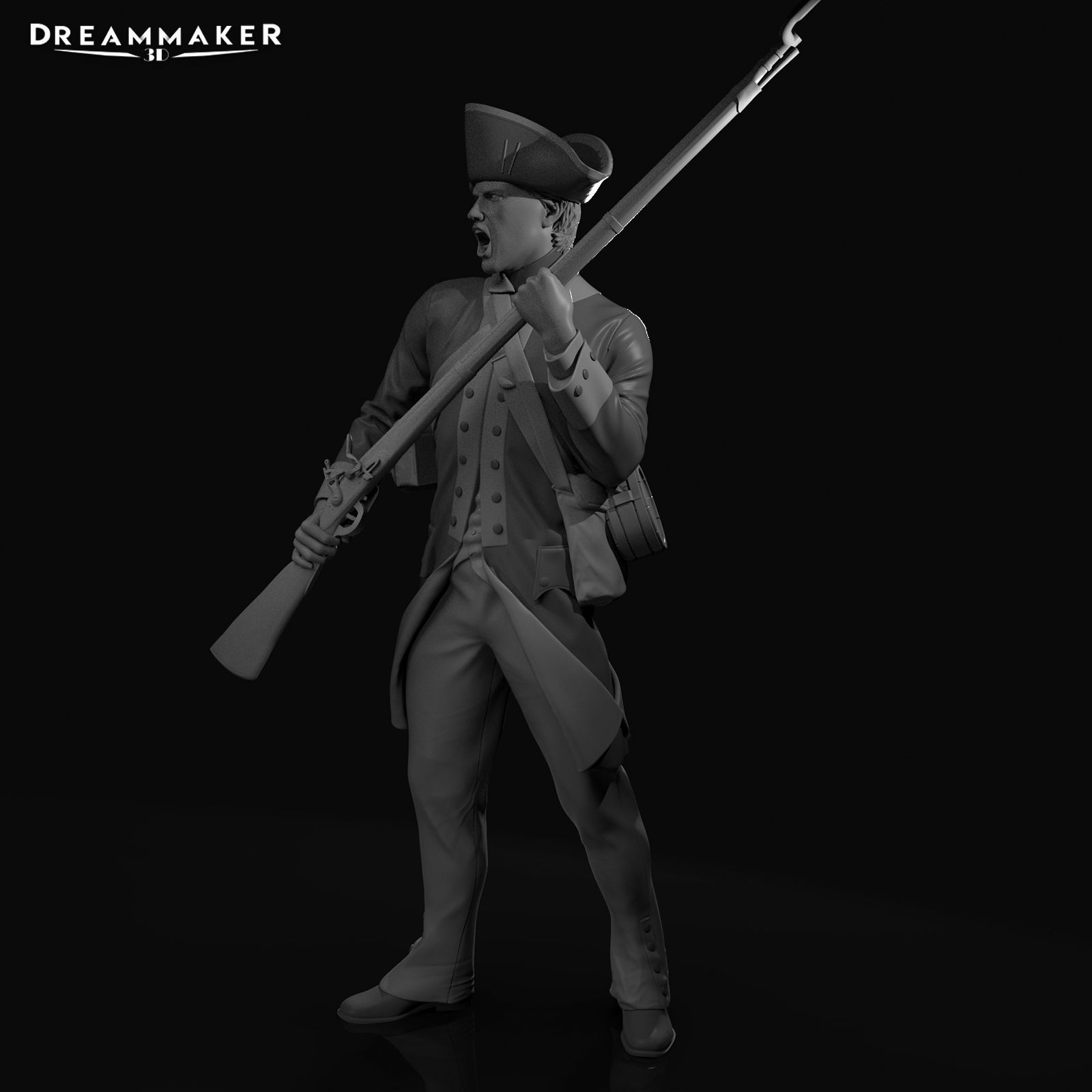 Revolutionary War soldier 3D print model_4
