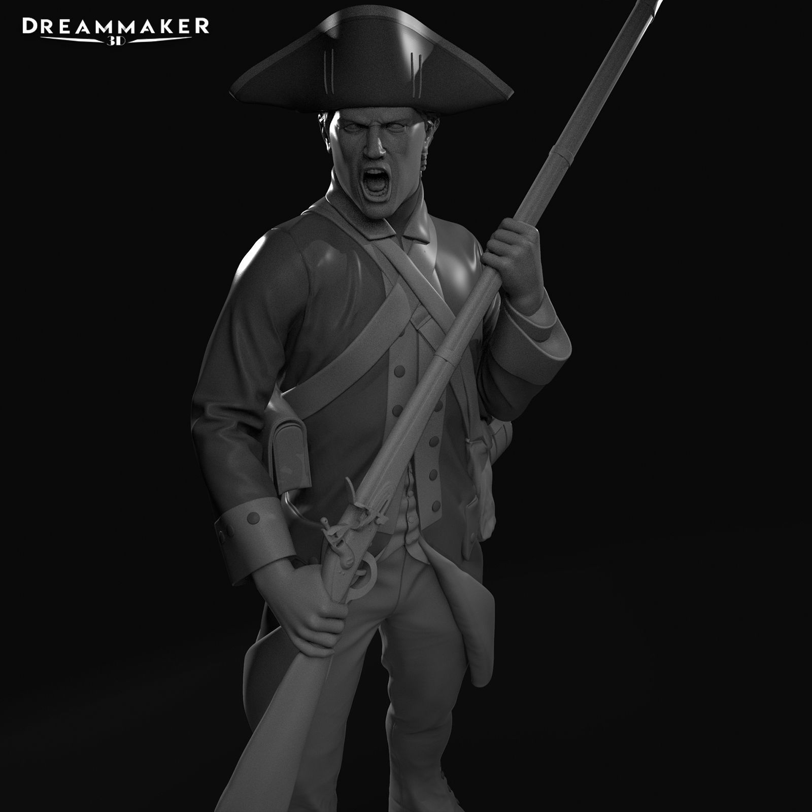 Revolutionary War soldier 3D print model_11