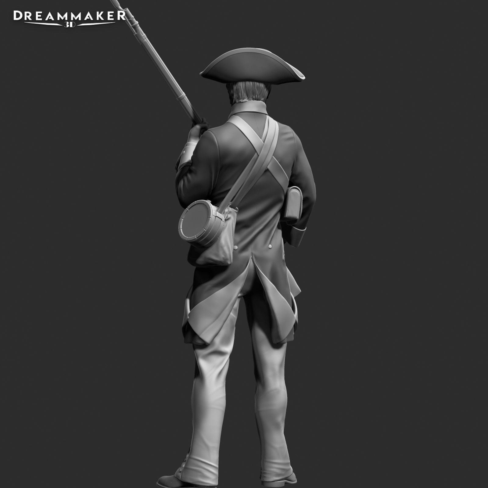 Revolutionary War soldier 3D print model_17