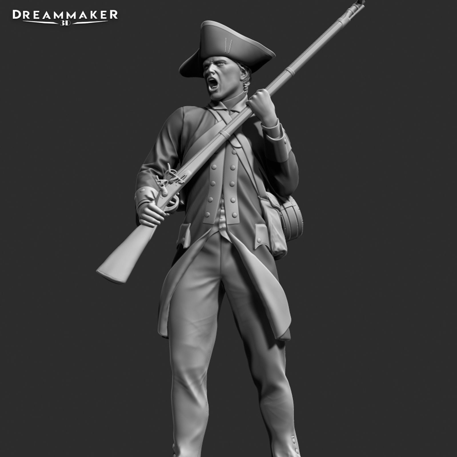 Revolutionary War soldier 3D print model_18