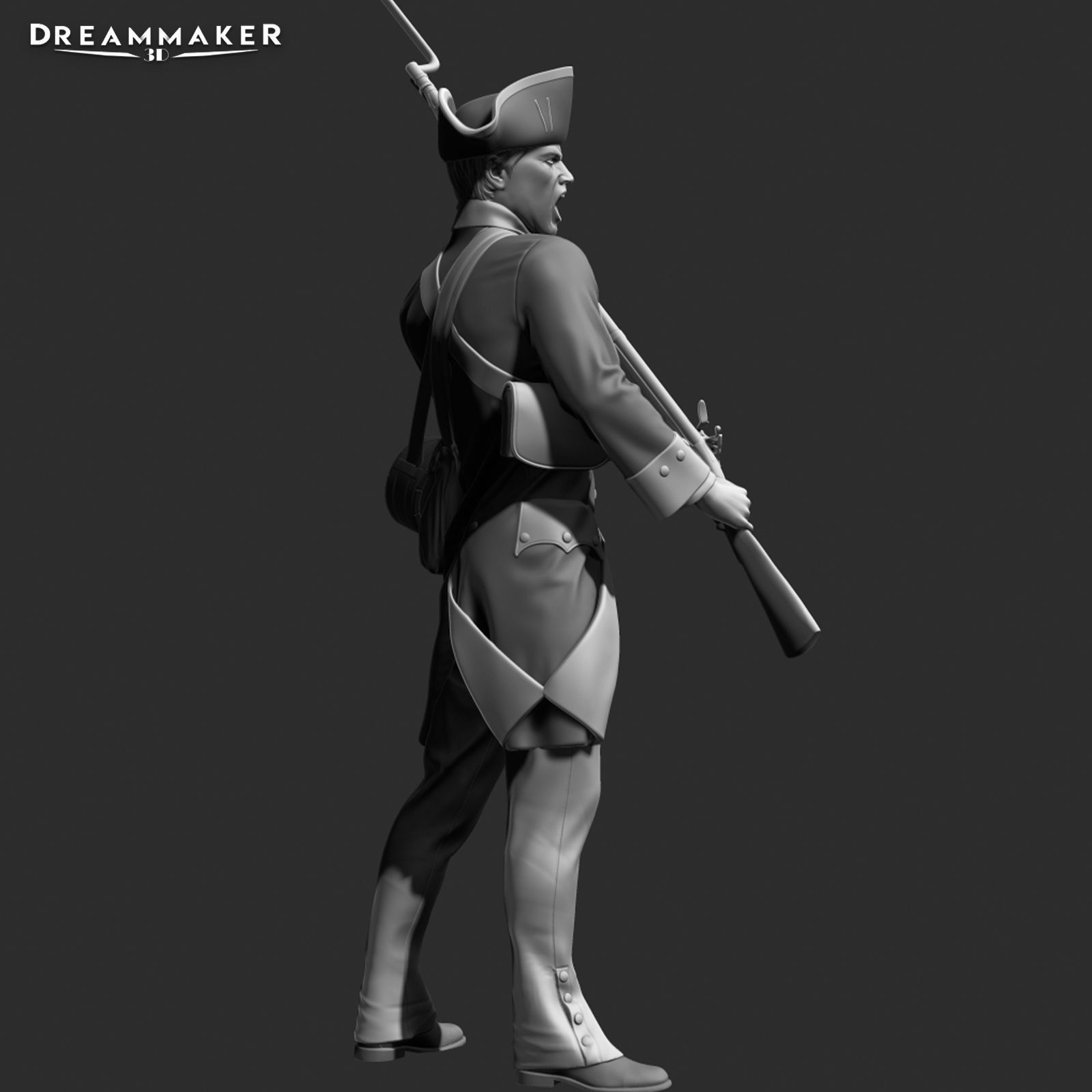 Revolutionary War soldier 3D print model_14