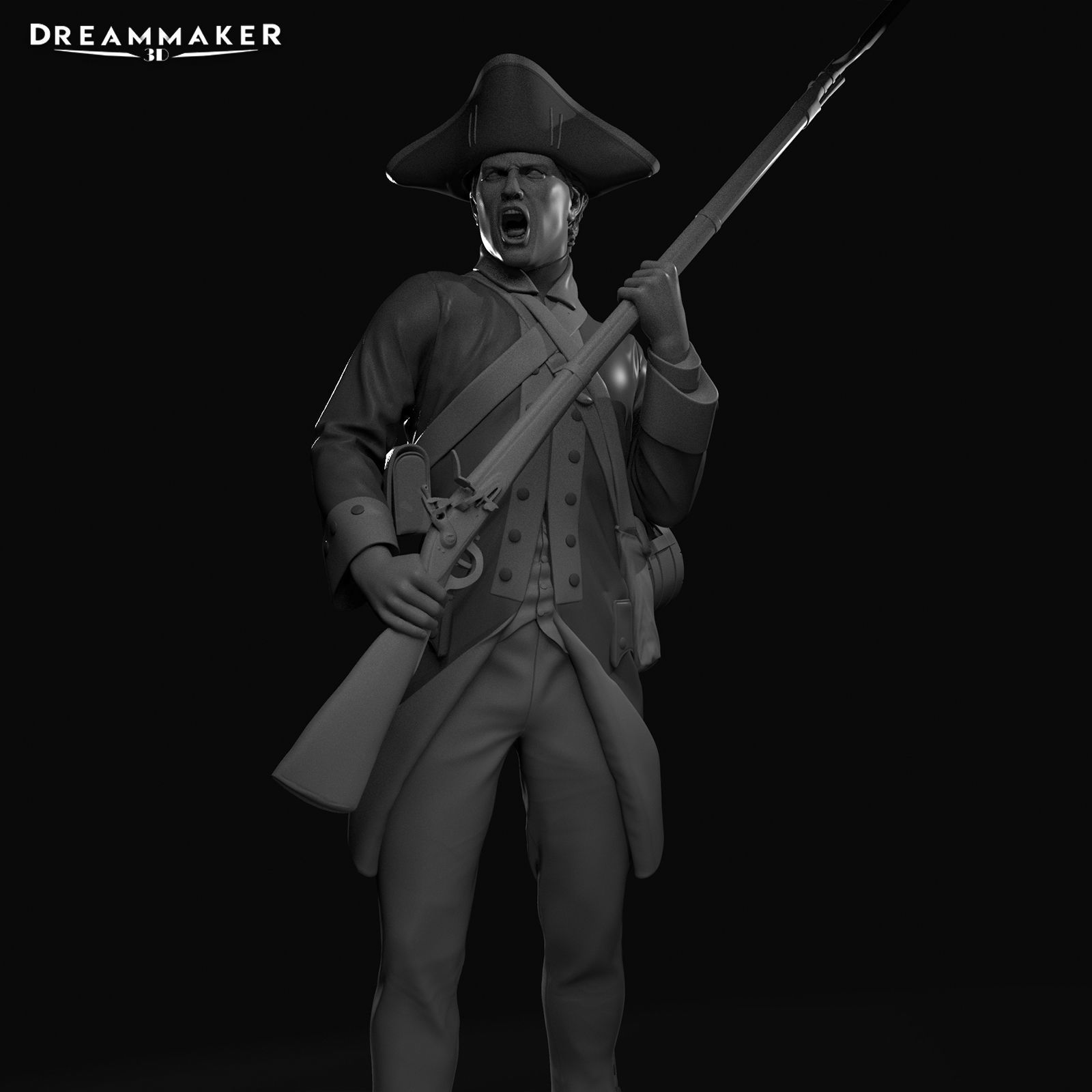 Revolutionary War soldier 3D print model_12