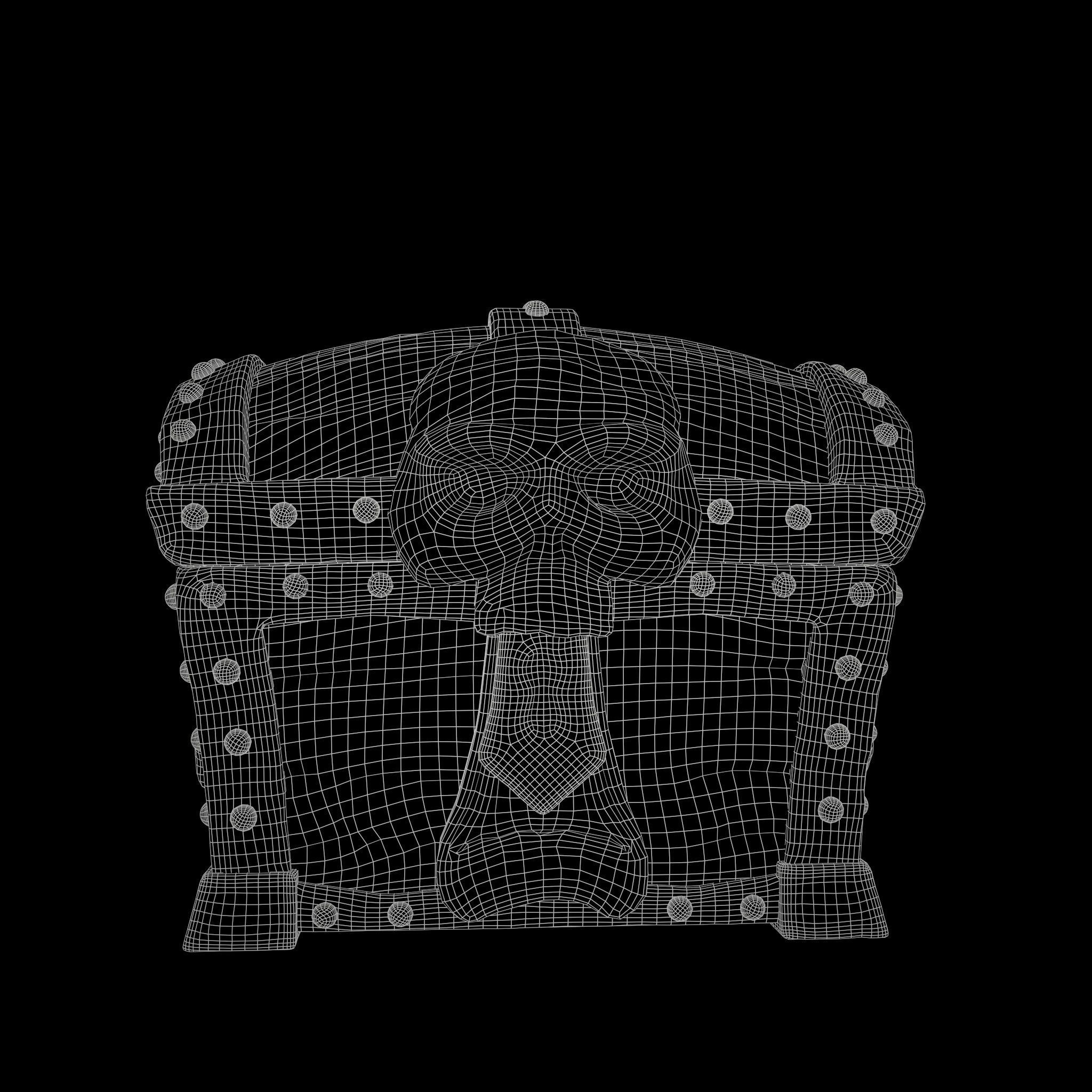 Stylized Treasure Box Low-poly 3D model_3