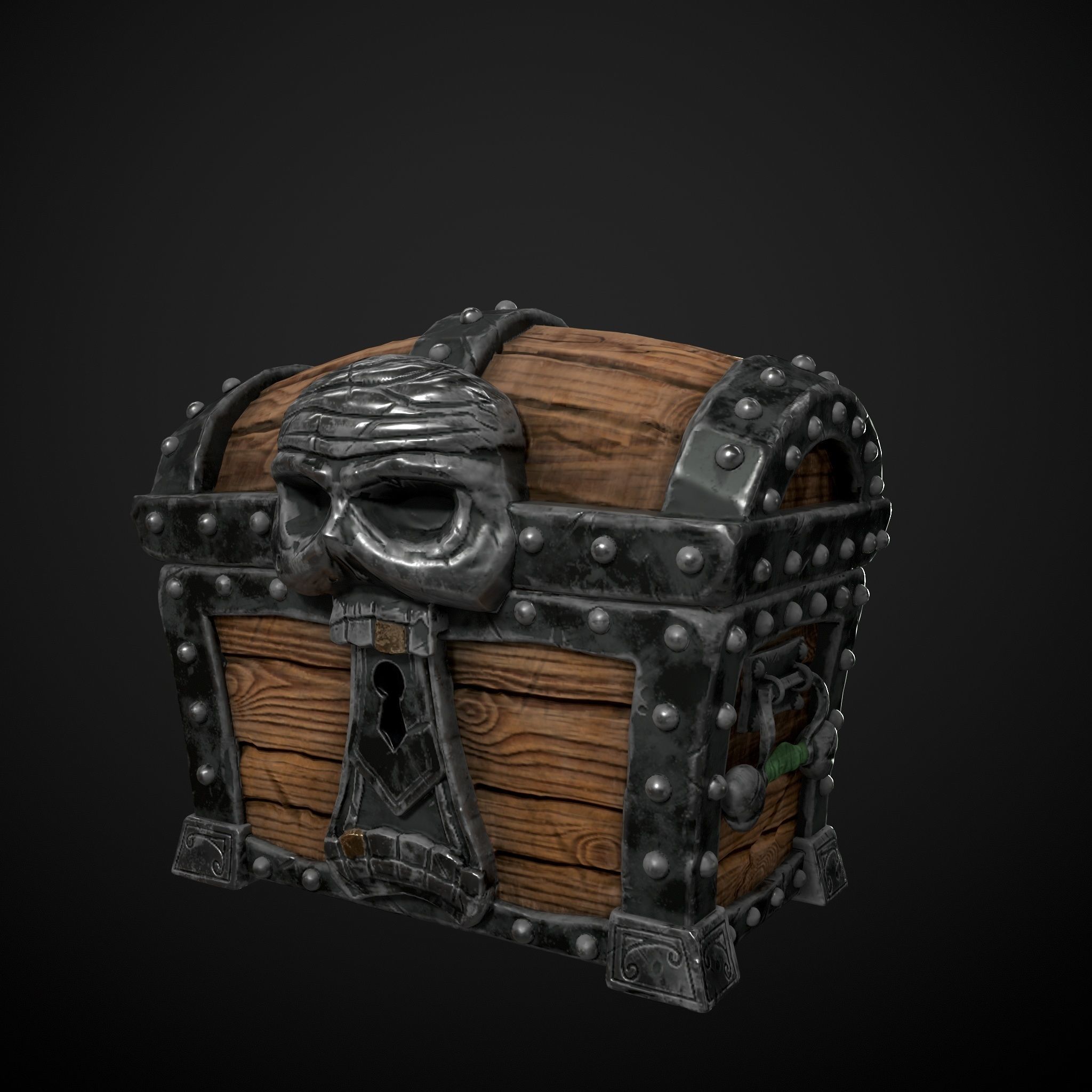 Stylized Treasure Box Low-poly 3D model_2