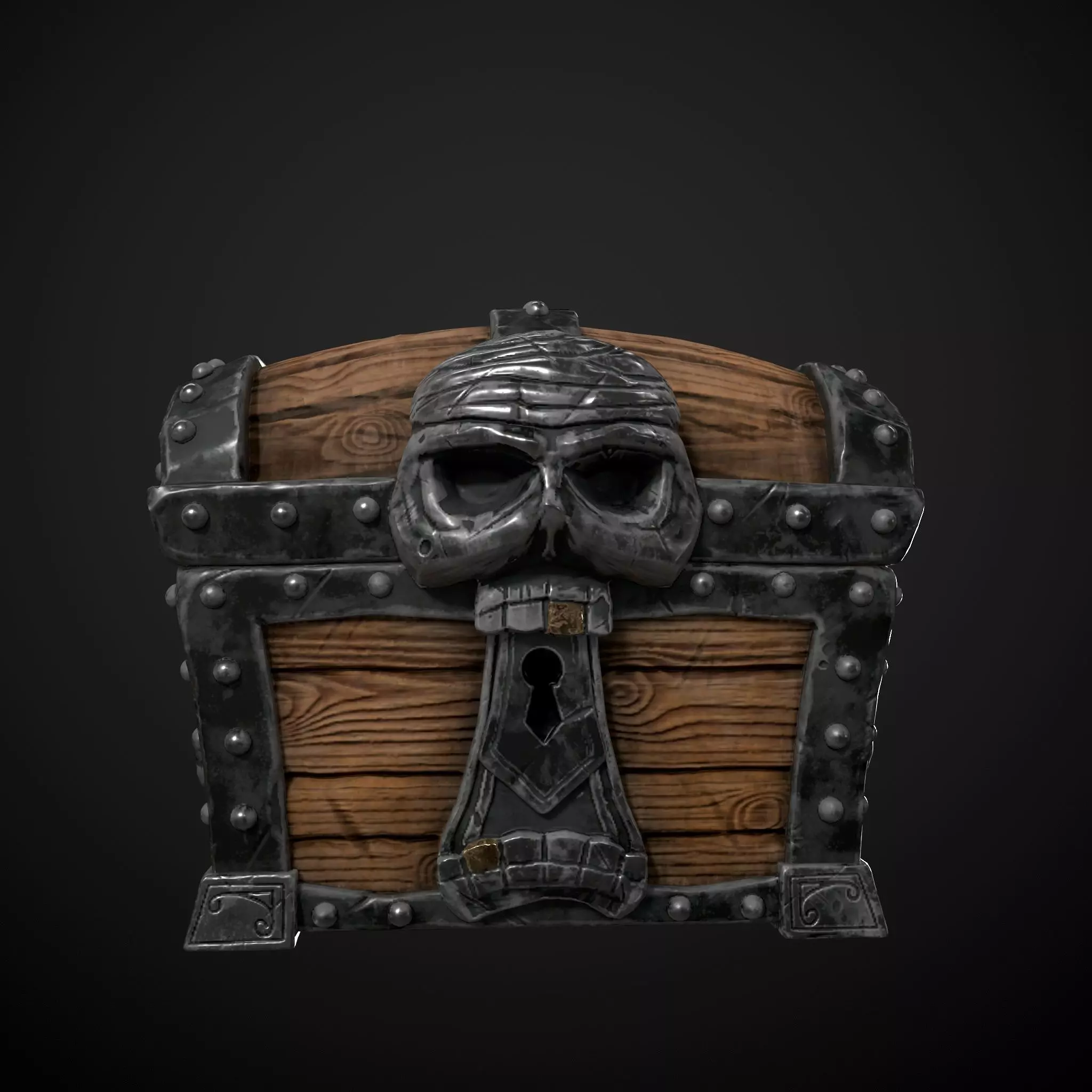 Stylized Treasure Box Low-poly 3D model_0