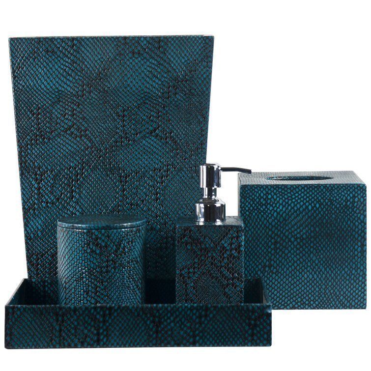 Tyler Genuine Leather Bathroom Accessory Set 3D model_3