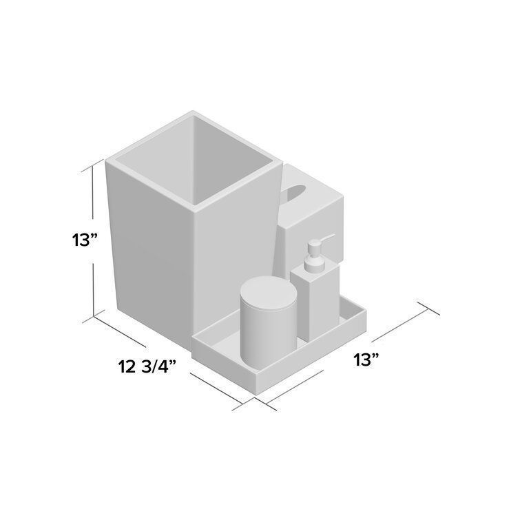 Tyler Genuine Leather Bathroom Accessory Set 3D model_1