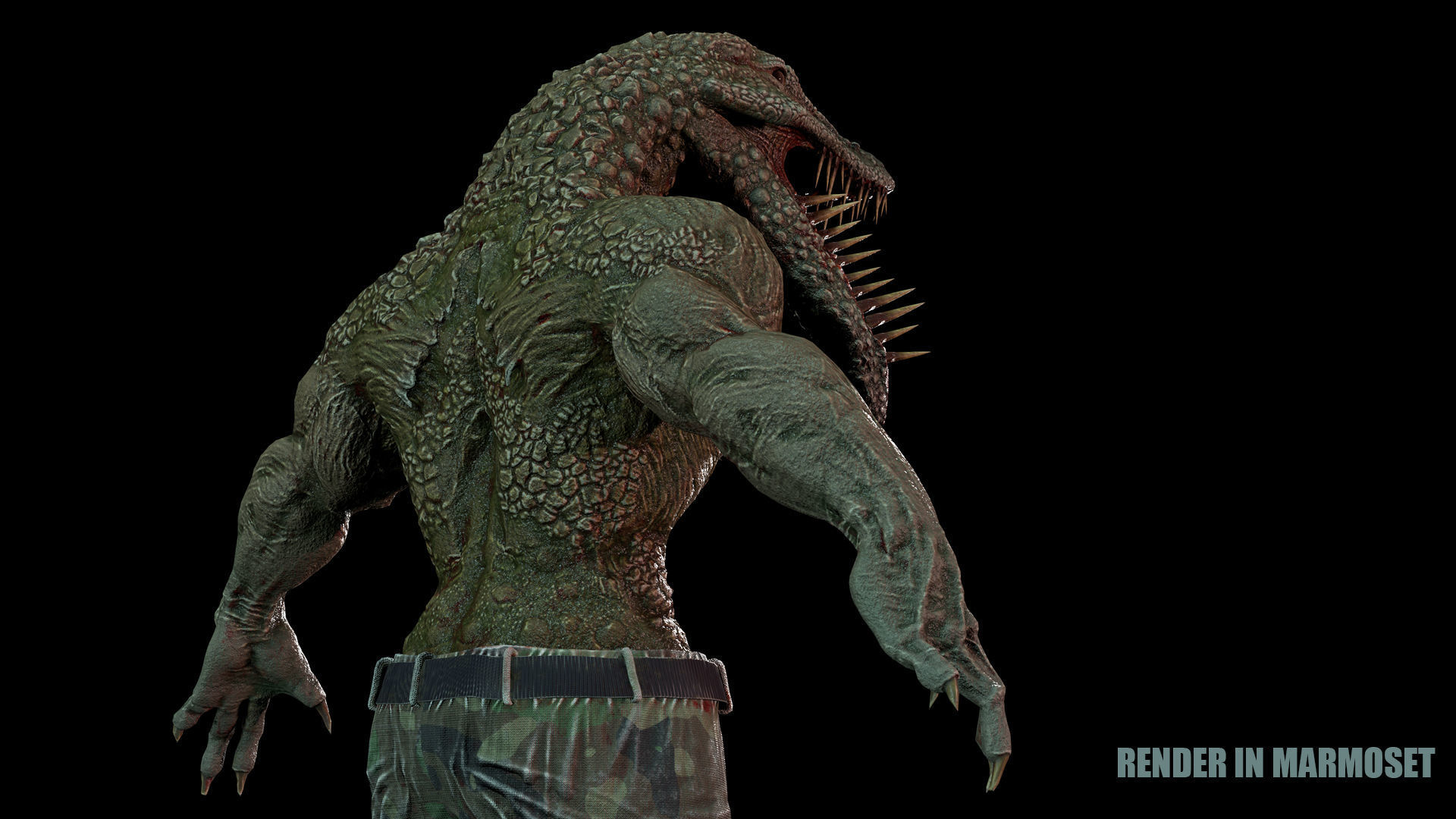 Crocodile Mutant Low-poly 3D model_6