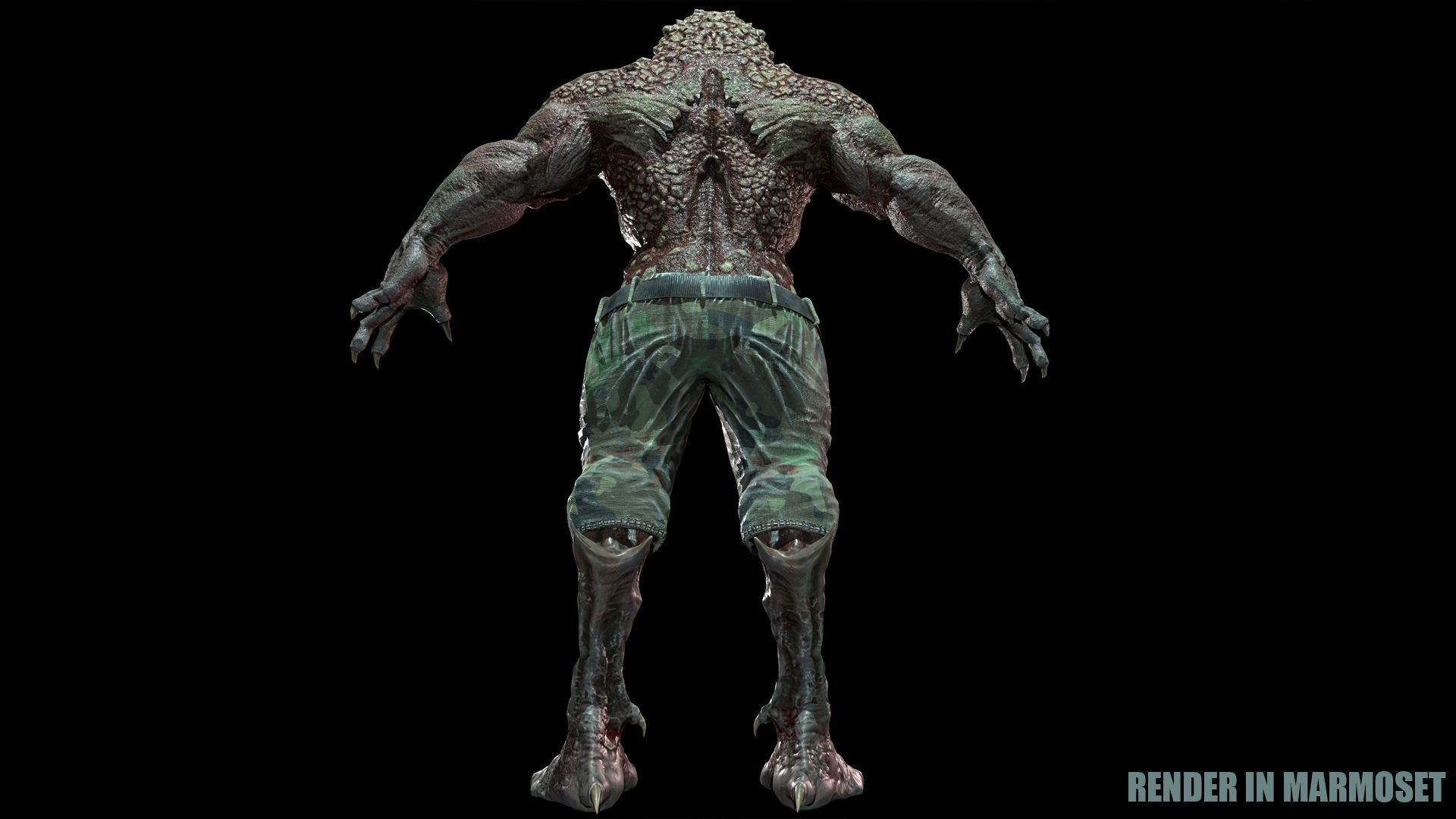 Crocodile Mutant Low-poly 3D model_10