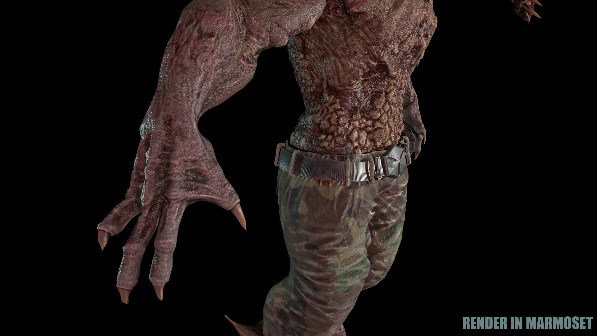 Crocodile Mutant Low-poly 3D model_9