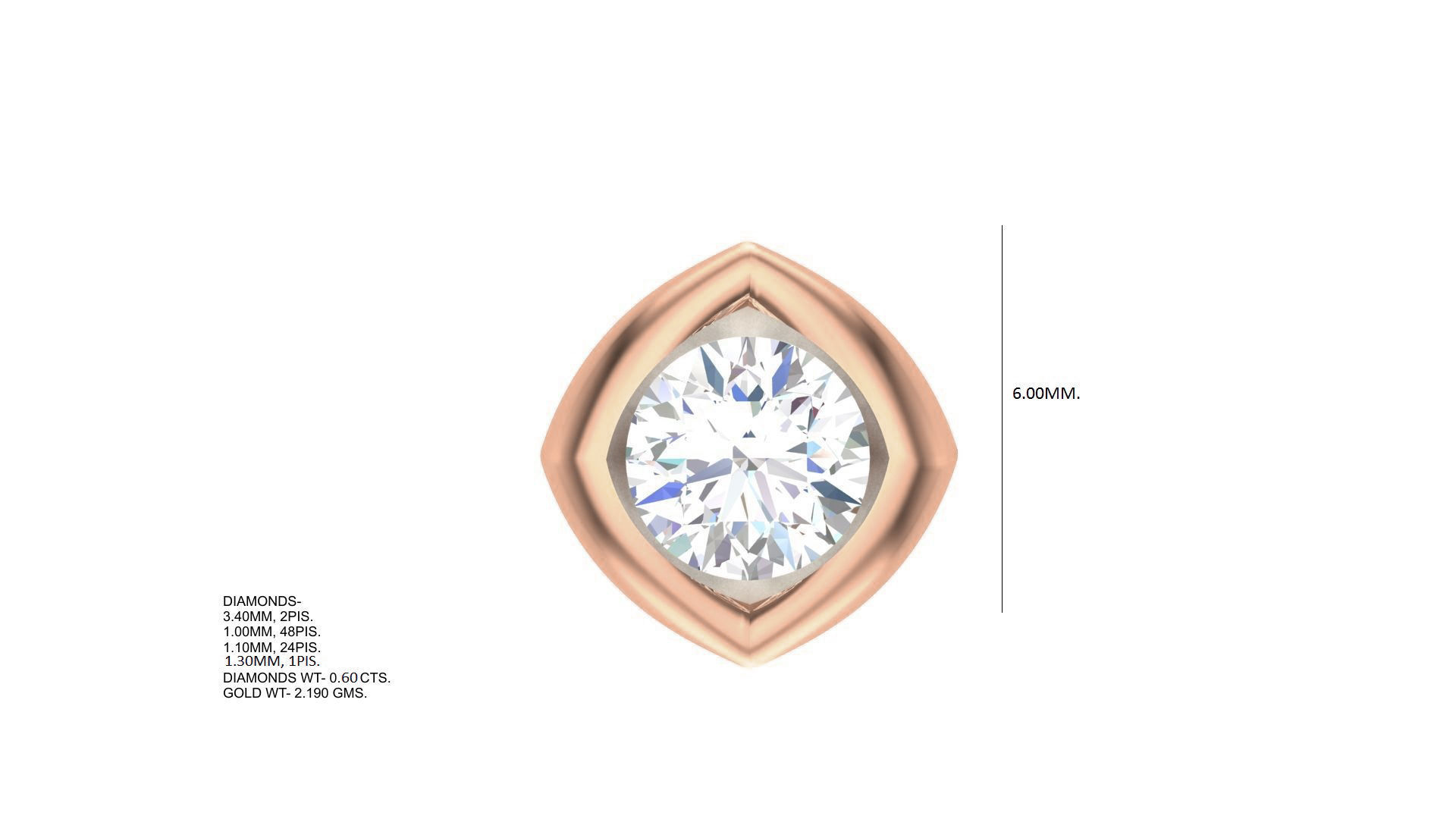Solitaire Diamond Stud Earrings stl obj gltf glb mtl 3mf  3D print model_5