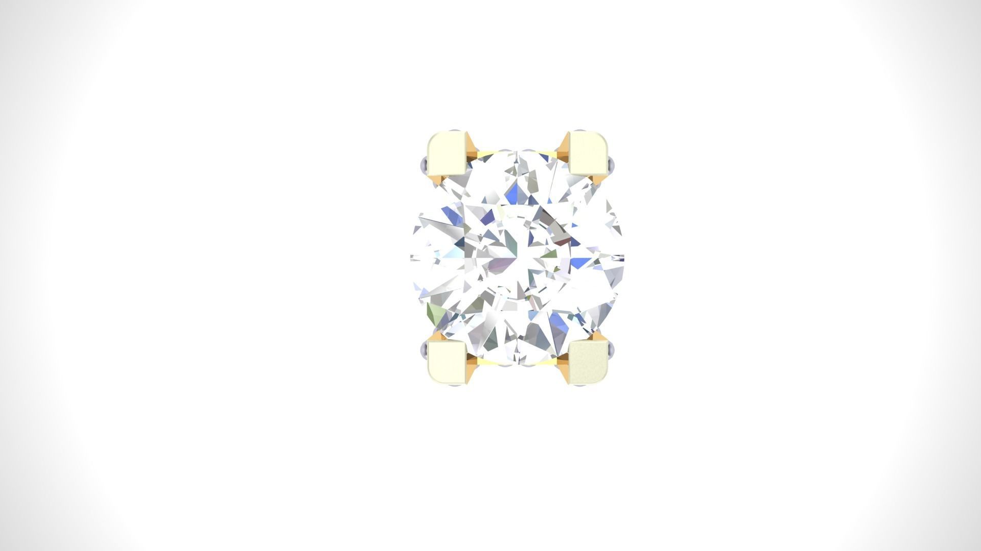 Solitaire Diamond Stud Earrings stl obj gltf glb mtl 3mf 3D print model_6