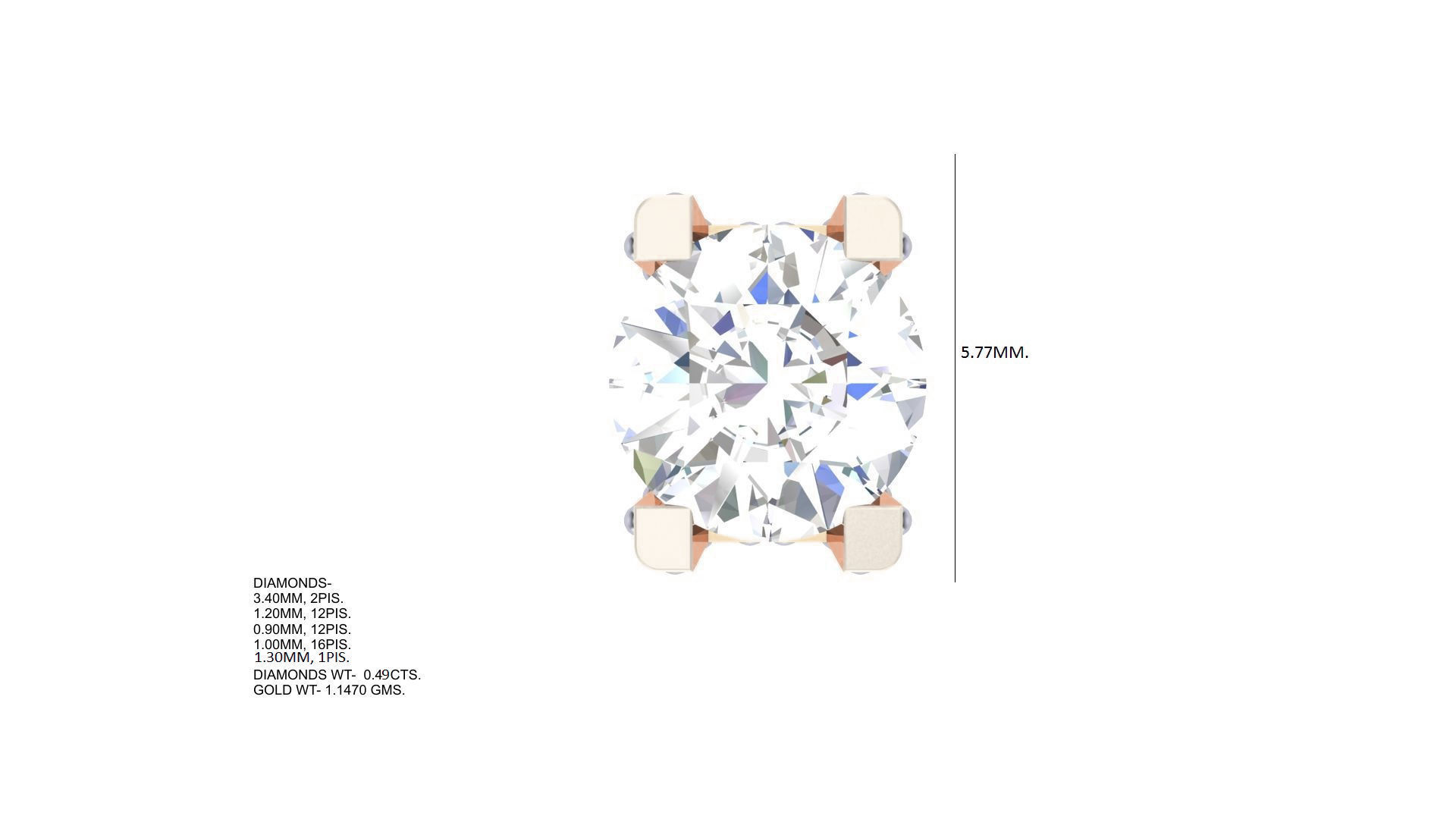Solitaire Diamond Stud Earrings stl obj gltf glb mtl 3mf 3D print model_5