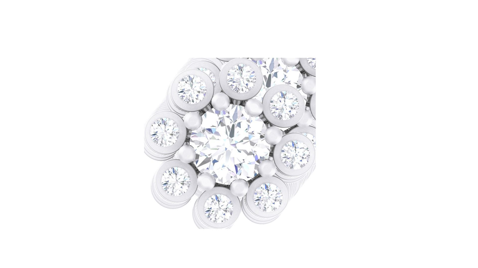 Solitaire Diamond Stud Earrings stl obj gltf glb mtl 3mf  3D print model_6