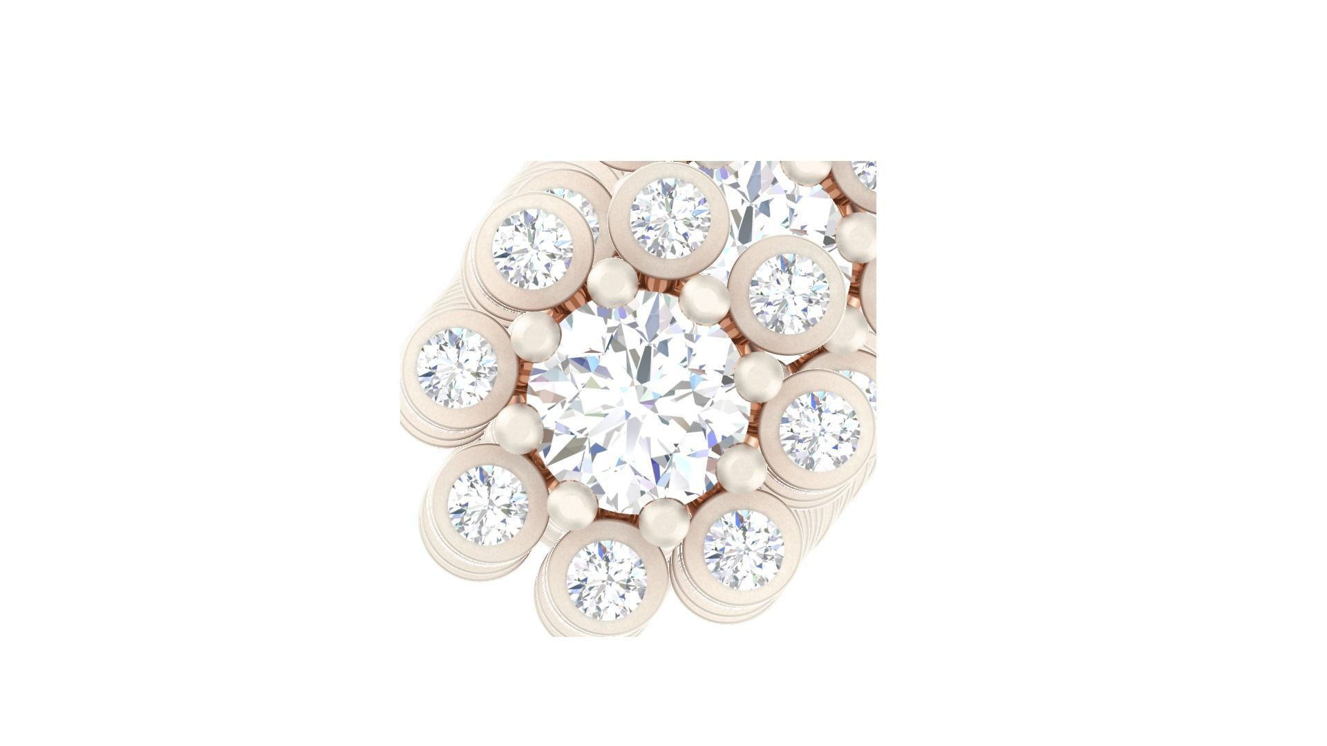 Solitaire Diamond Stud Earrings stl obj gltf glb mtl 3mf  3D print model_7