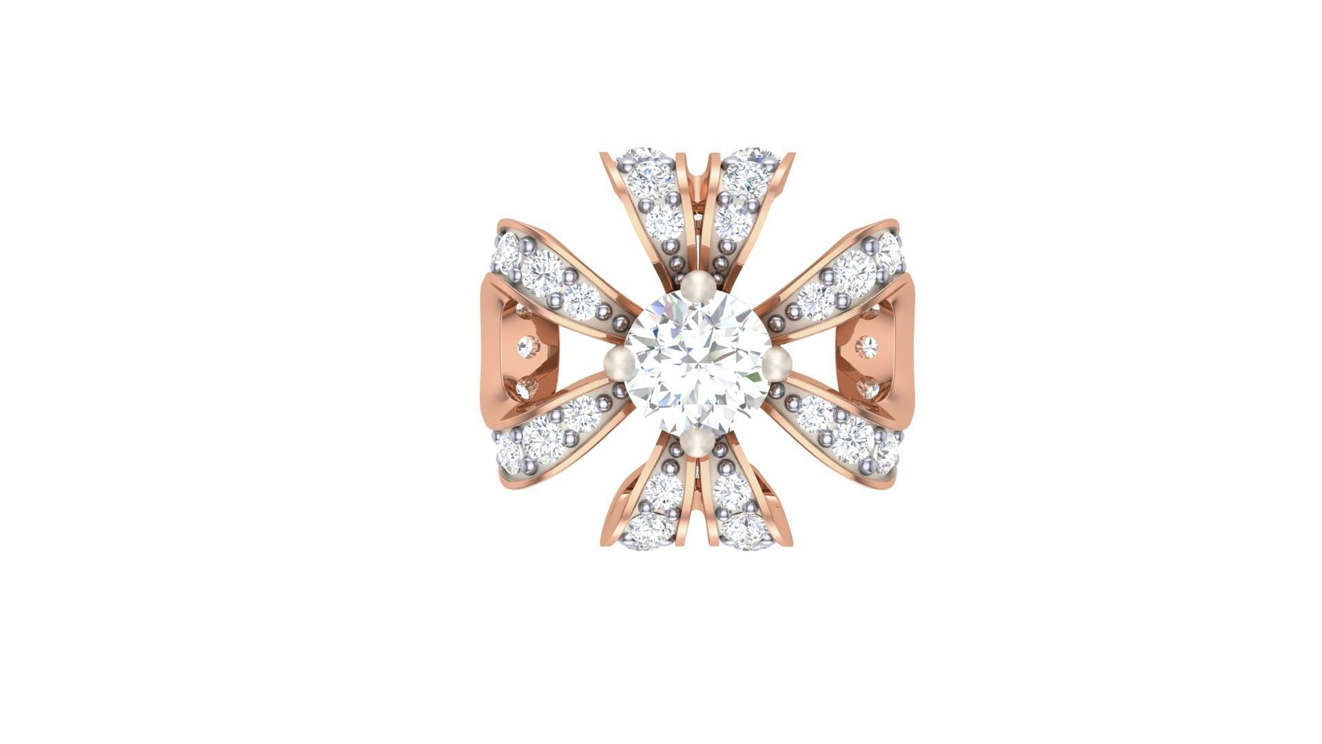 Solitaire Diamond Stud Earrings stl obj gltf glb mtl 3mf 3D print model_8