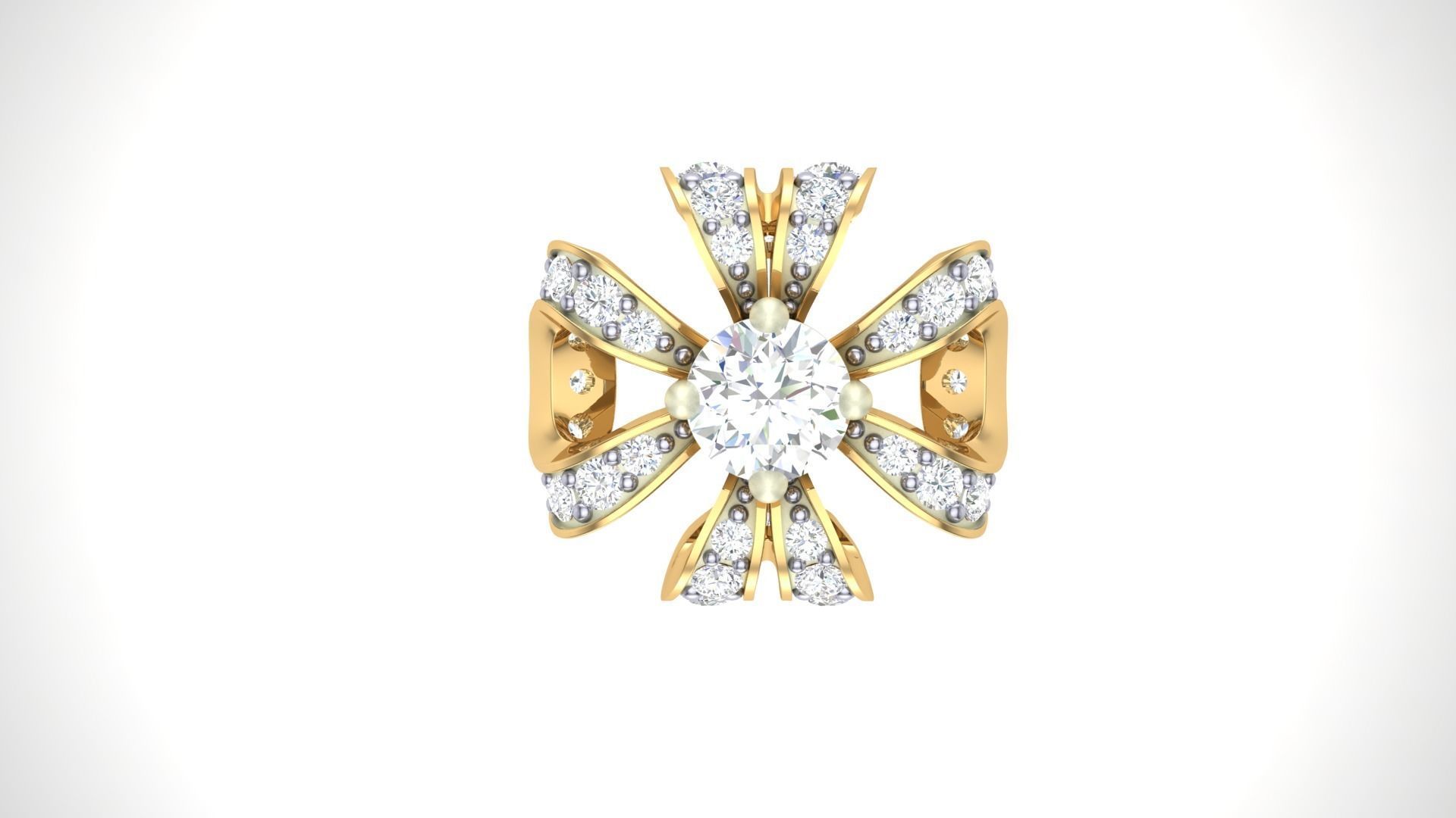 Solitaire Diamond Stud Earrings stl obj gltf glb mtl 3mf 3D print model_7