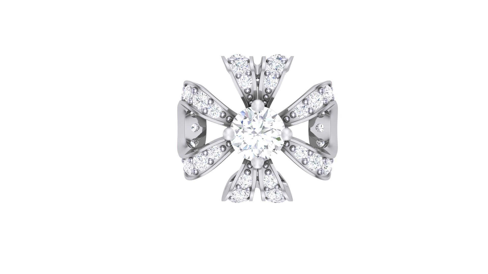 Solitaire Diamond Stud Earrings stl obj gltf glb mtl 3mf 3D print model_6