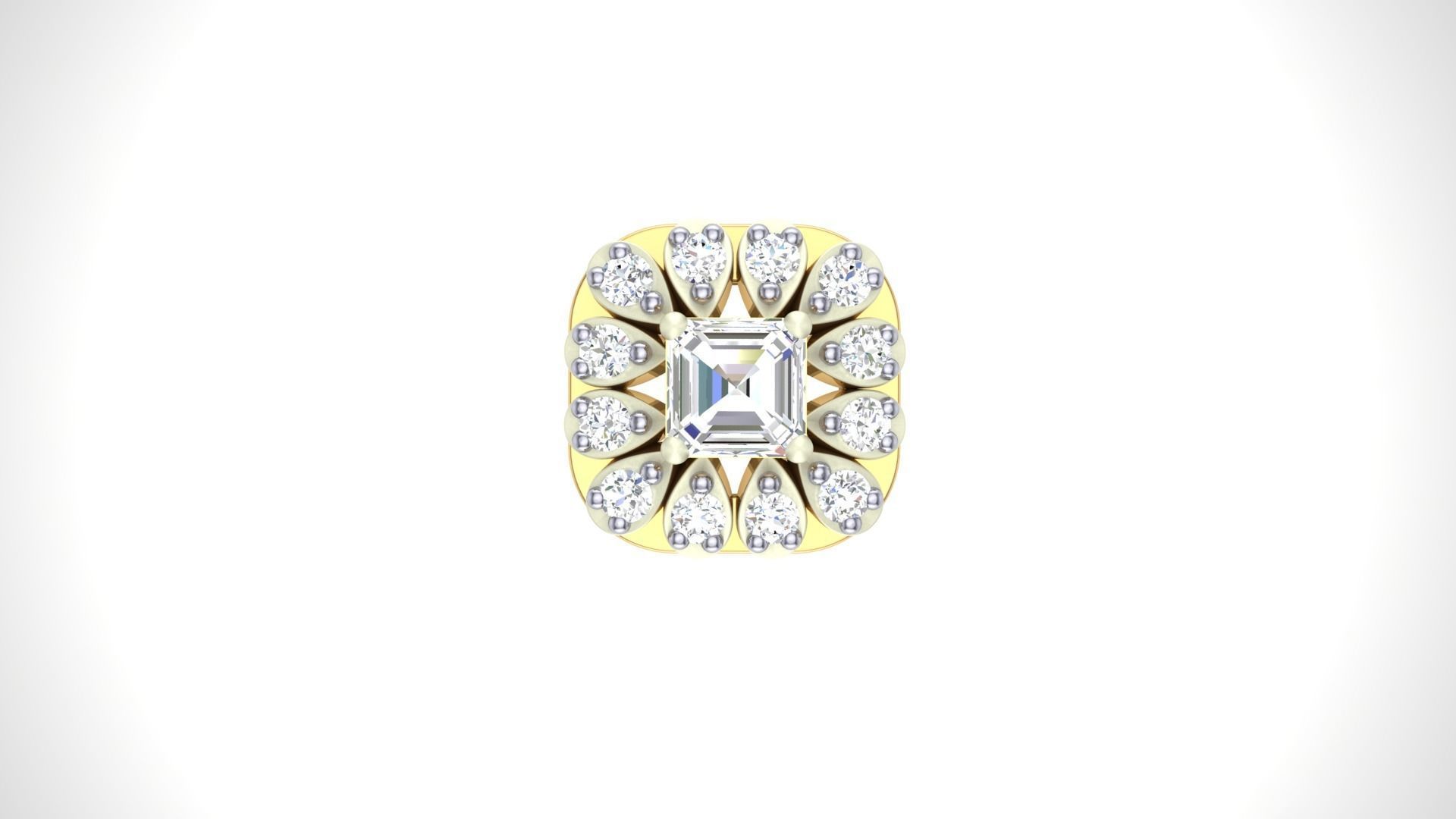 Solitaire Diamond Stud Earrings stl obj gltf glb mtl 3mf 3D print model_6