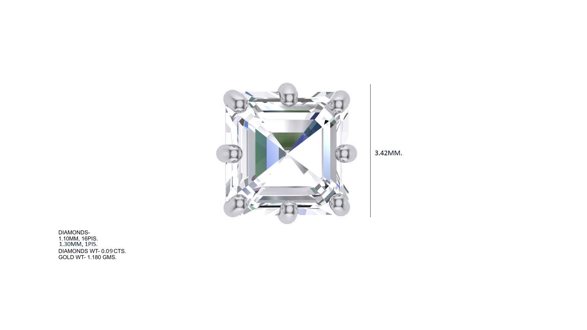 Solitaire Diamond Stud Earrings stl obj gltf glb mtl 3mf  3D print model_5